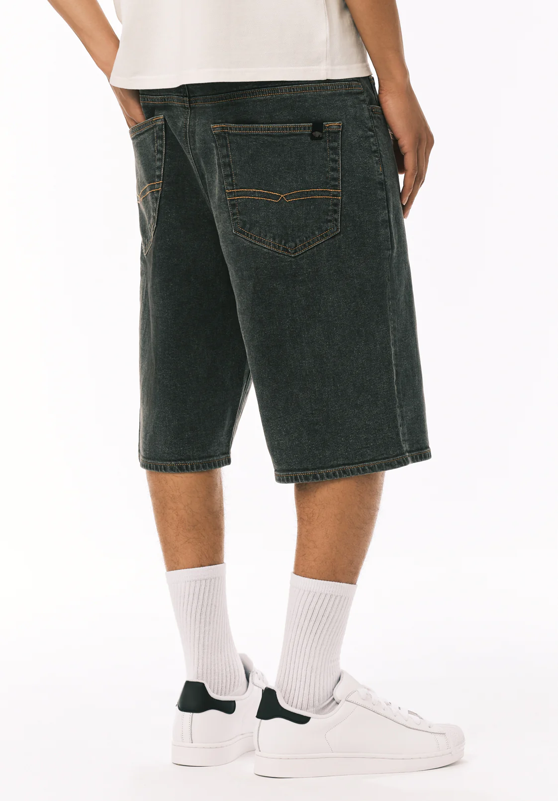 Mick Men's Wide Leg Denim Short, Faded Black - BM26233 - Image 3