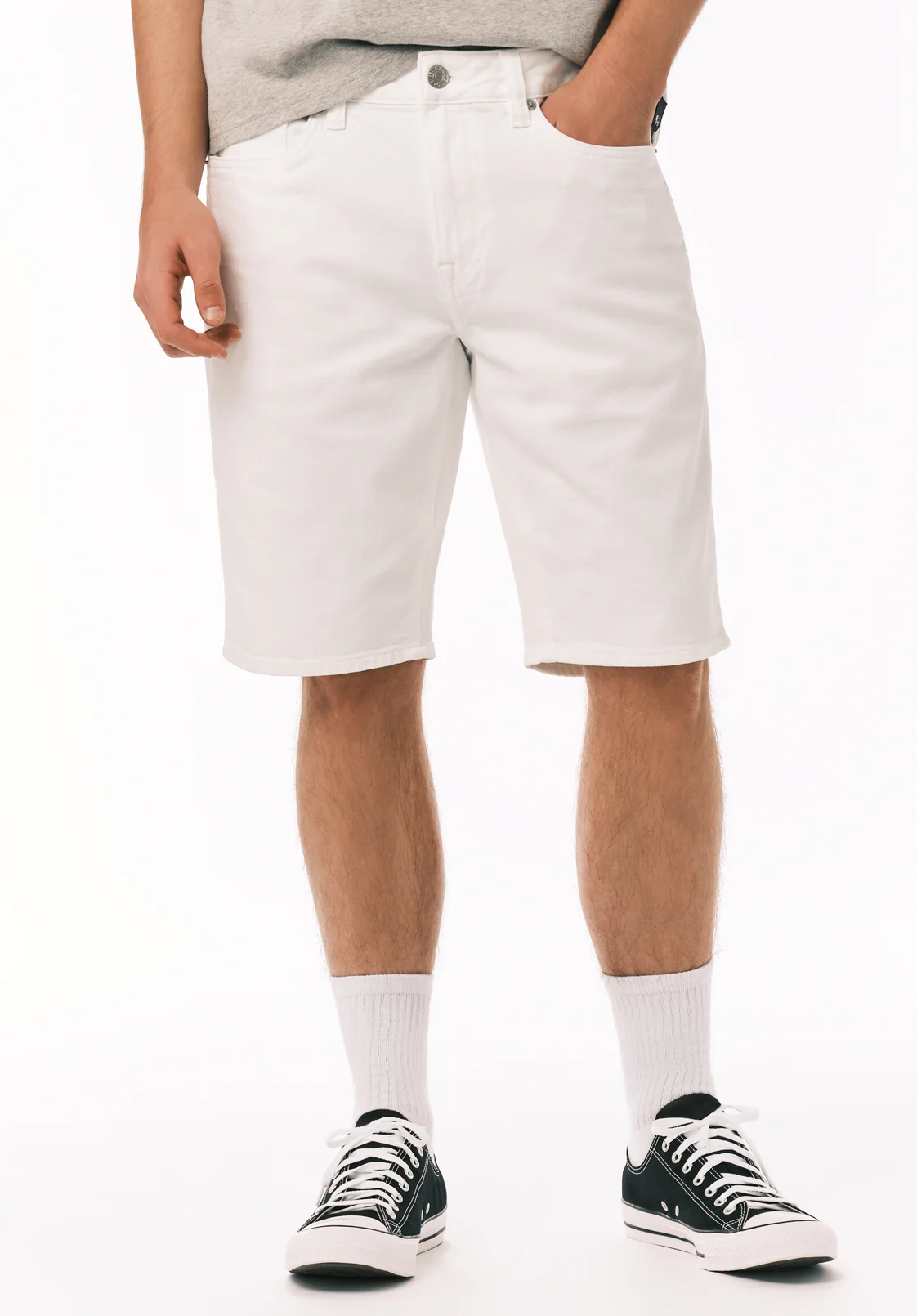 Slim Parker Men's Denim Shorts in White Rinse - BM22775