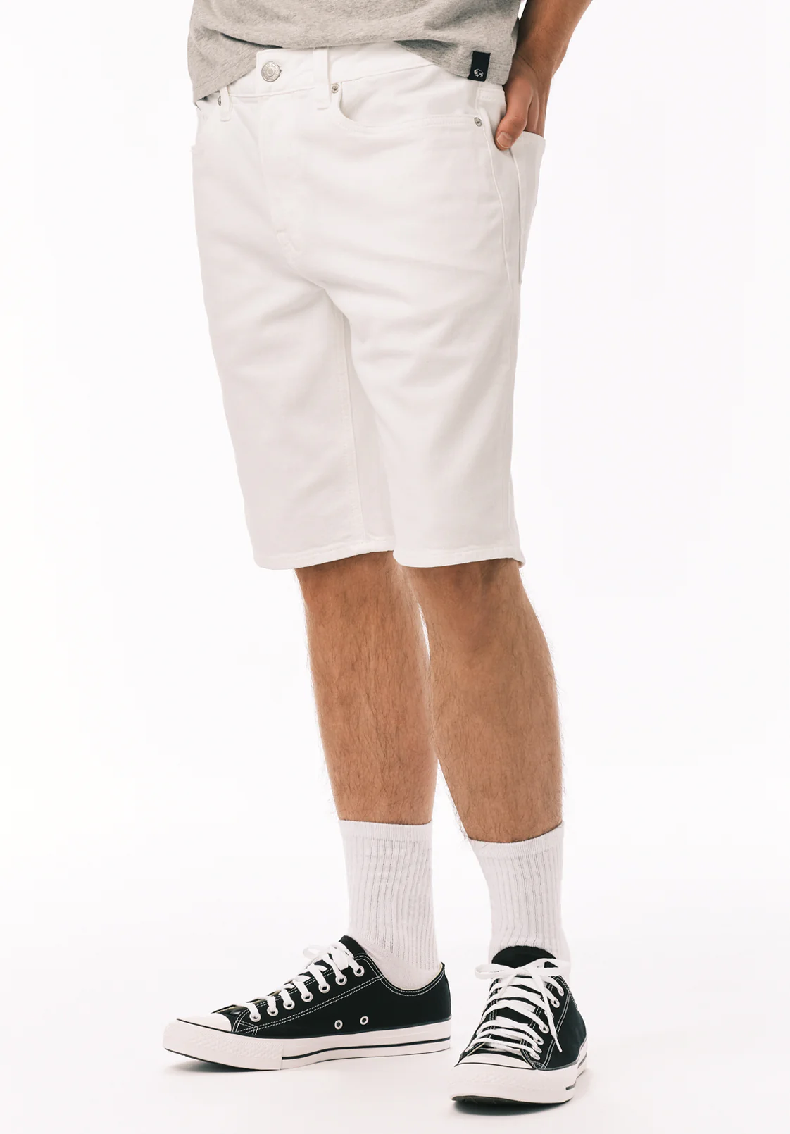 Slim Parker Men's Denim Shorts in White Rinse - BM22775 - Image 2