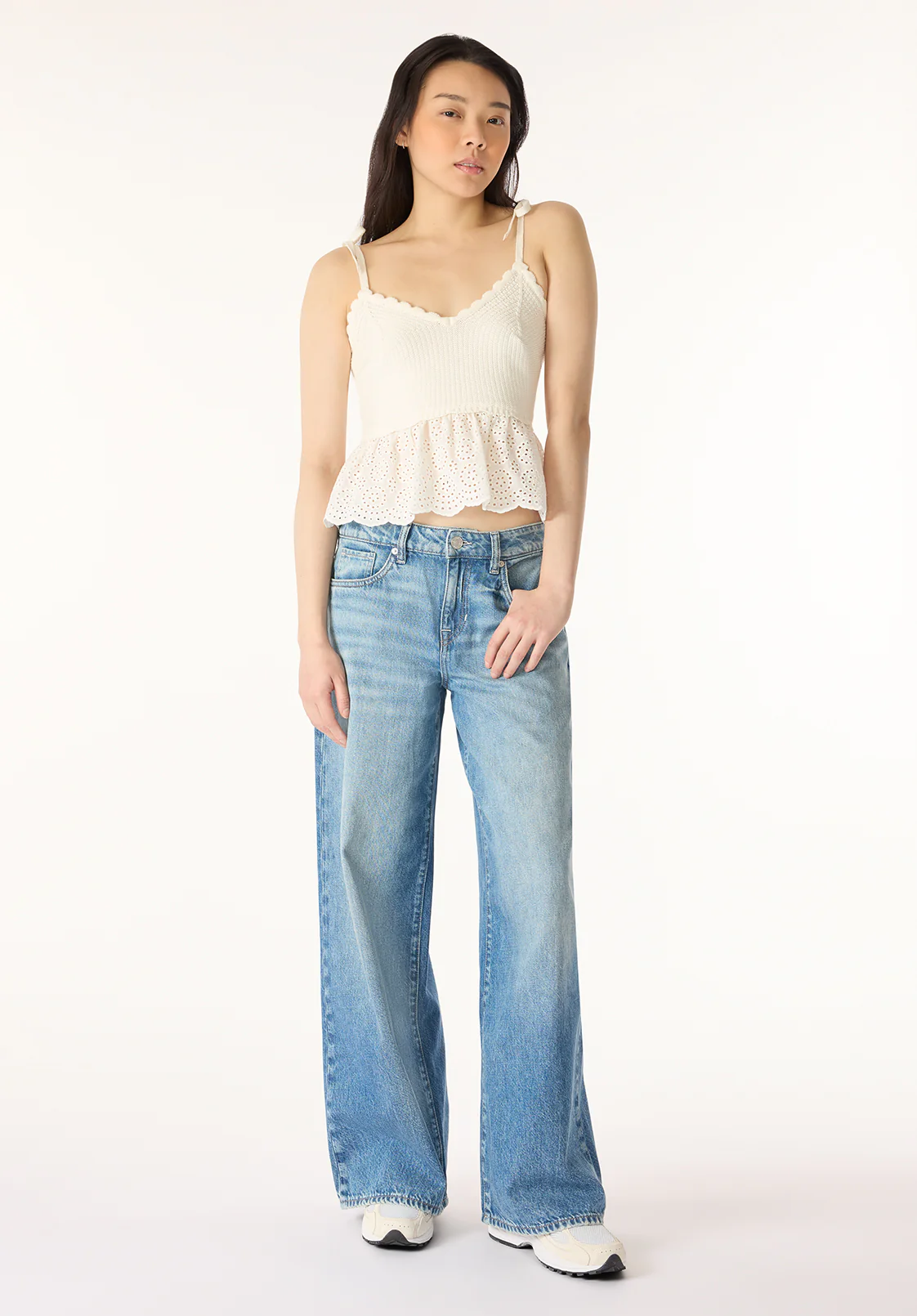 Picabo Women's Textured Cotton Peplum Top, Blanc - SW0109P - Image 4