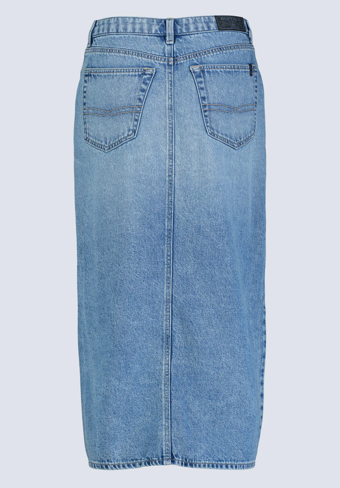 High Rise Samantha Women's Denim Skirt, Mid Blue Sanded - BL16008 - Image 8