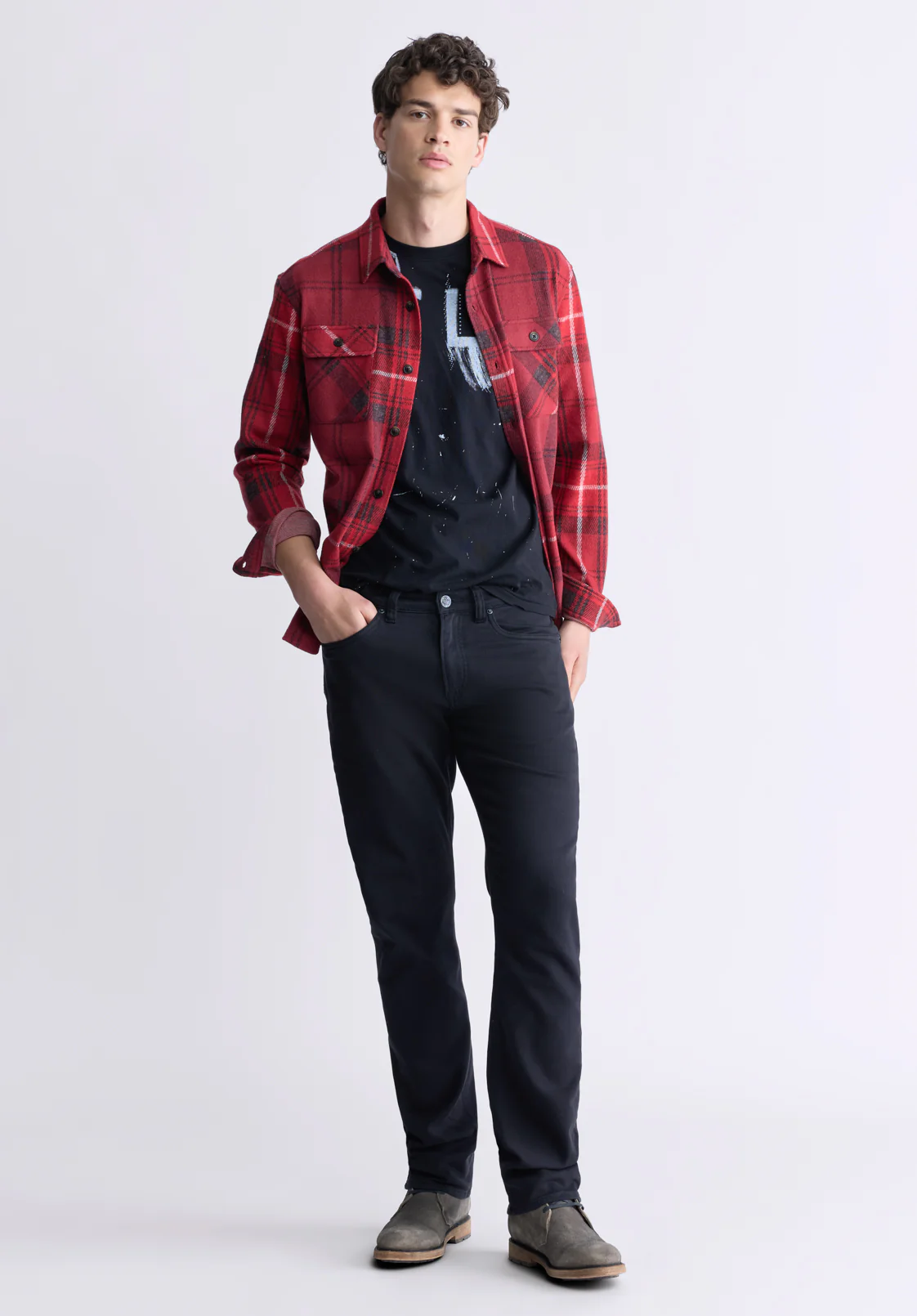 Samme Men's Plaid Blanket Shirt, Cranberry - BM24461 - Image 5