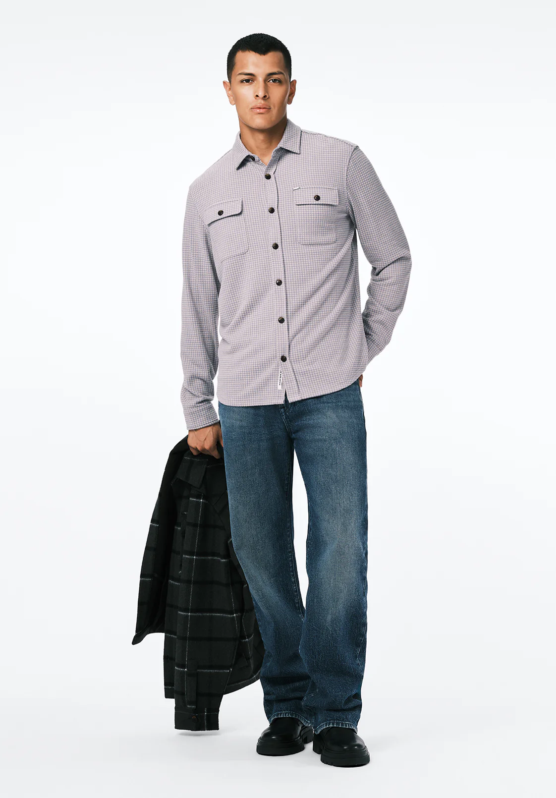 Samme Men's Long-Sleeve Plaid Blanket Shirt, Charlie - BM24694 - Image 4