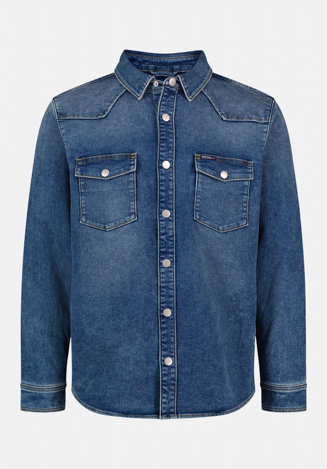 Shane Men's Denim Shirt, Sanded and Vintage Blue - BM26070 - Image 4