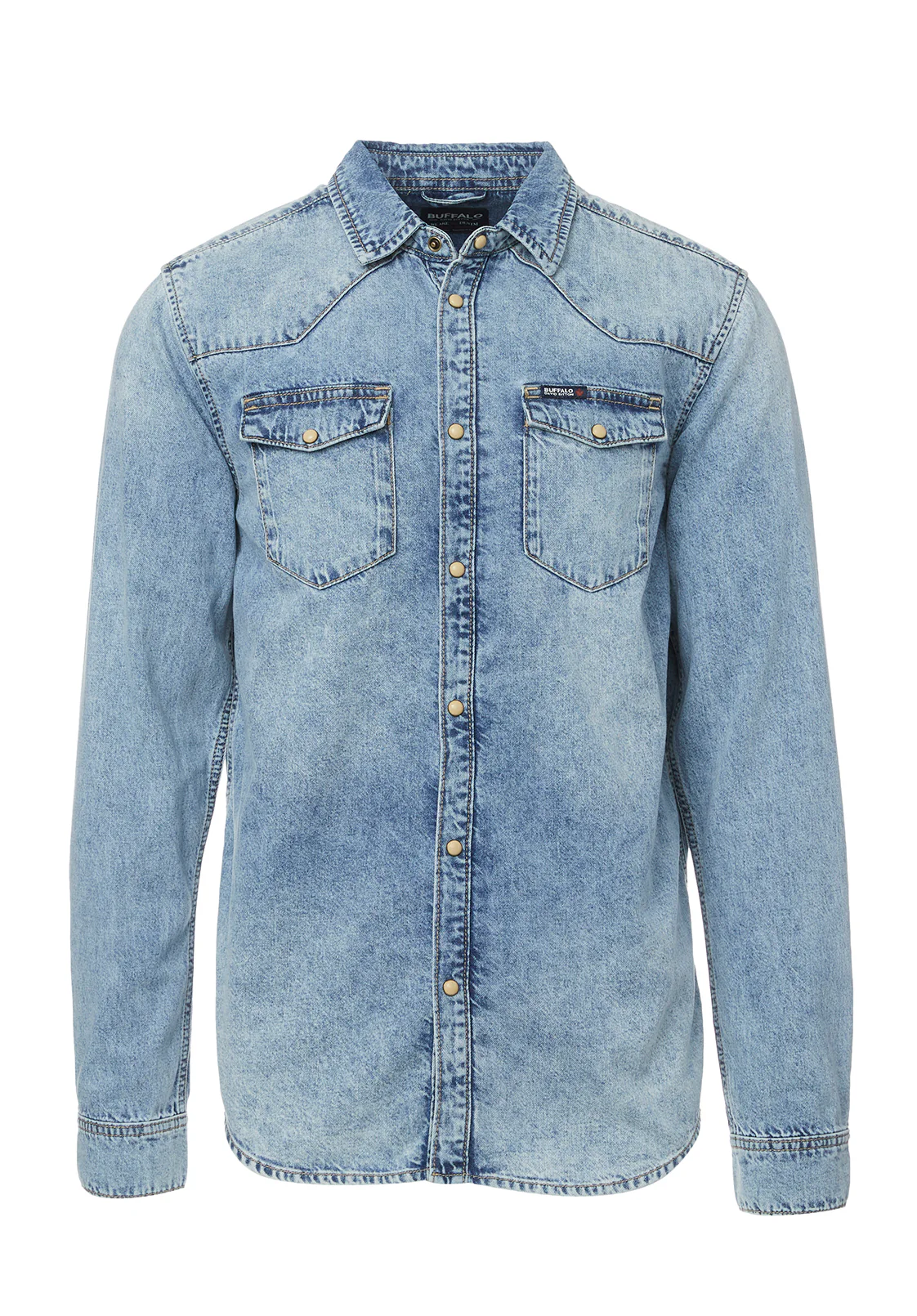 Sheldon Men’s Long-Sleeve Shirt, Light Denim Blue - BM22636 - Image 7