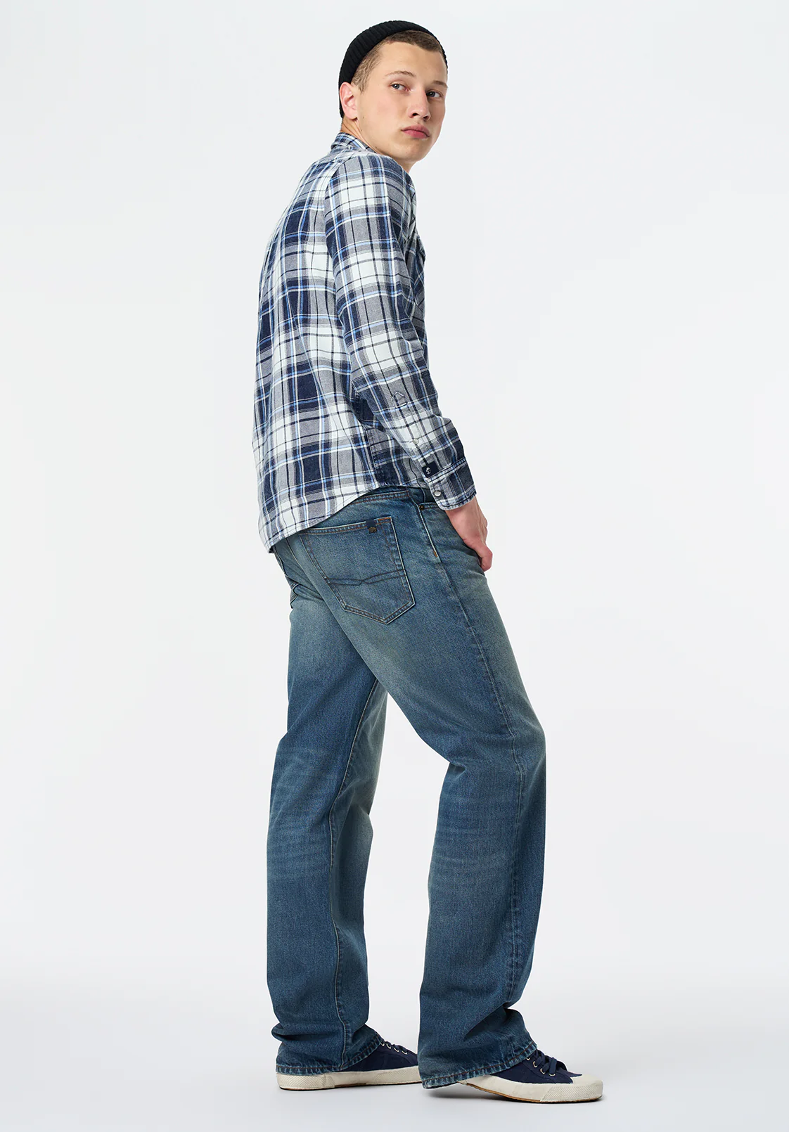 Sierra Men's Long-Sleeve Plaid Shirt, Midnight Blue - BM24687 - Image 3