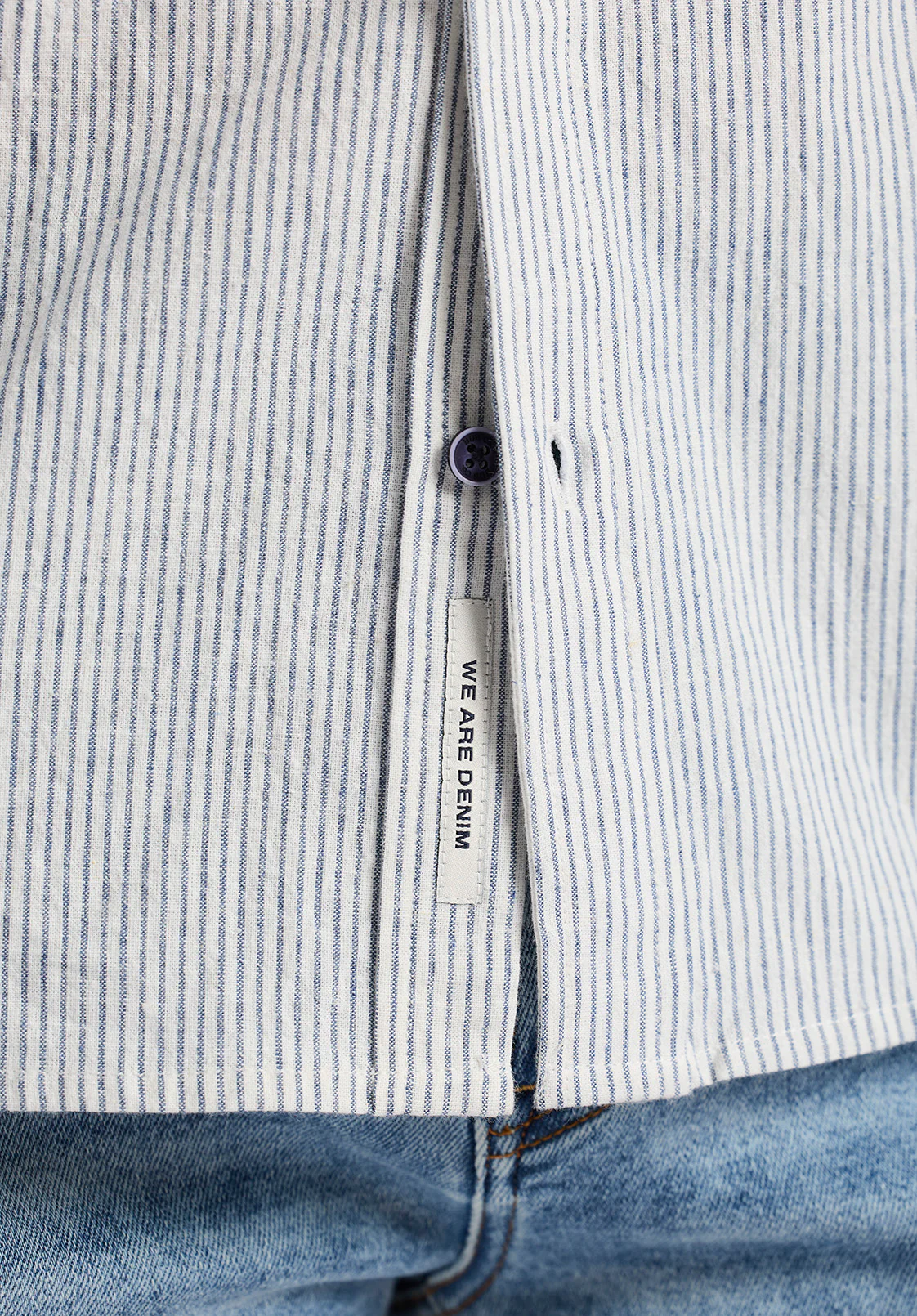 Simbio Men's Long-Sleeve Linen Blend Striped Fitted Shirt, Moonlight Blue - BM24561 - Image 6