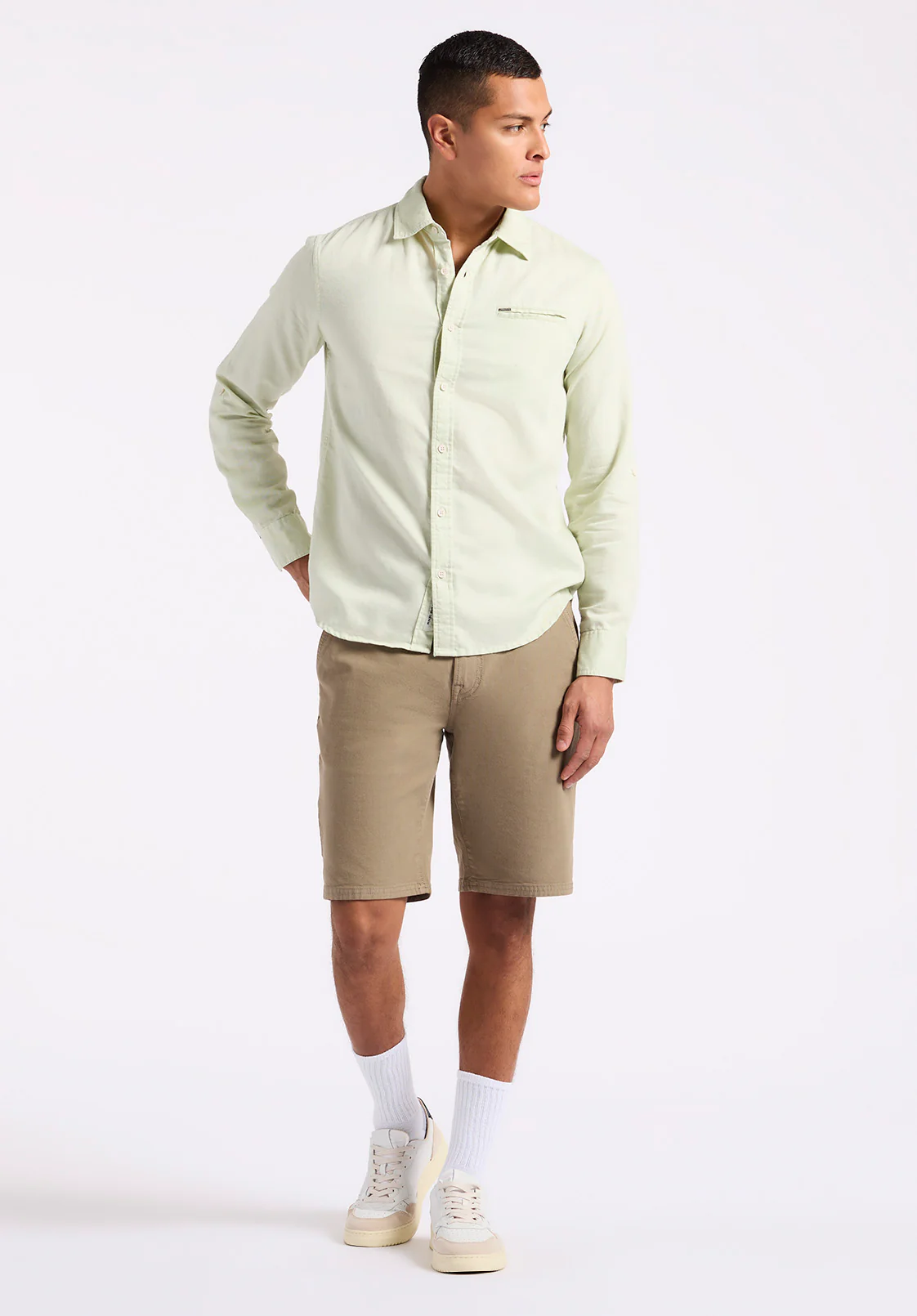 Simbio Men's Long-Sleeve Linen Blend Fitted Shirt, Dusty Aqua - BM24561 - Image 4