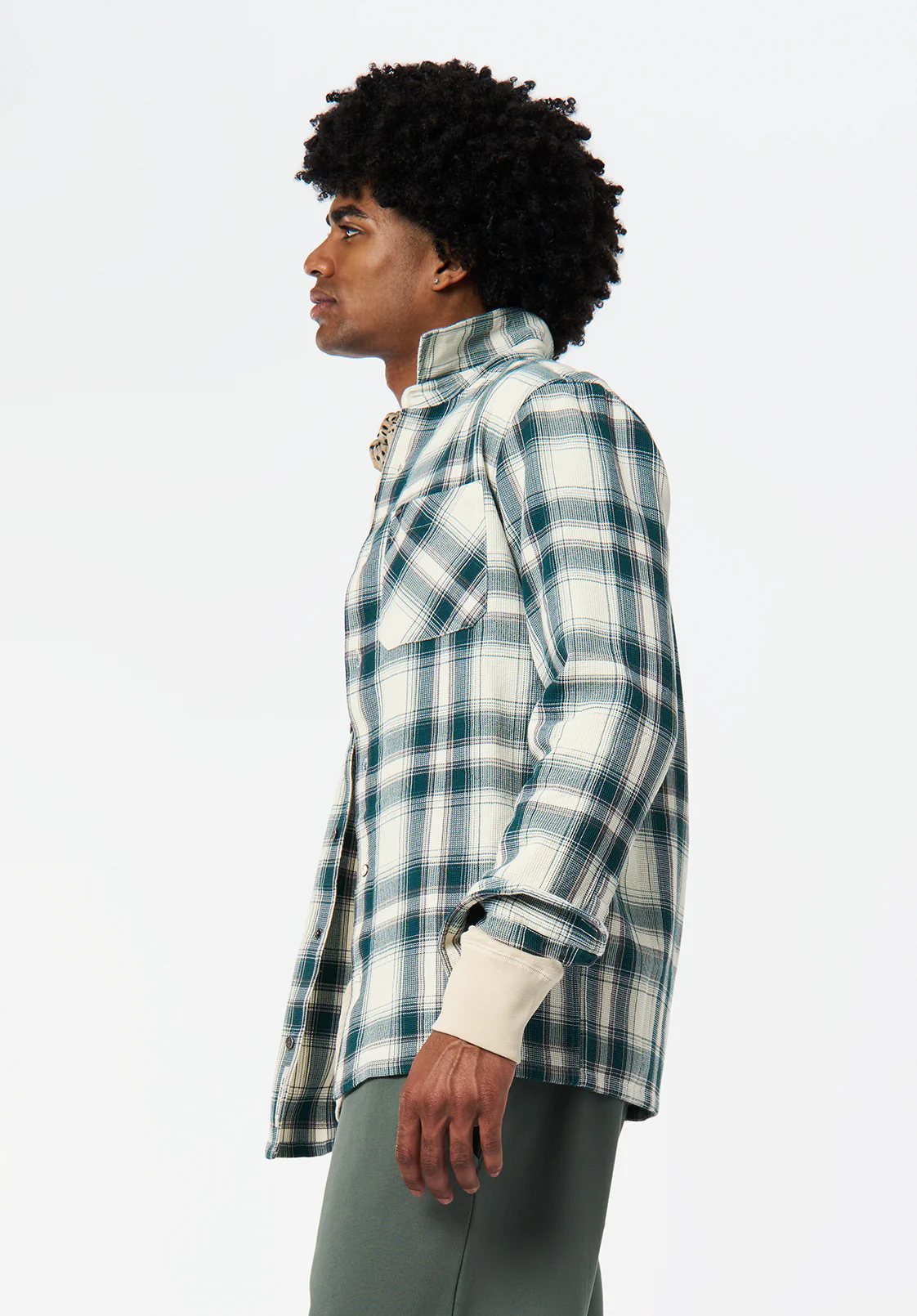 Sinclair Men's Long-Sleeve Plaid Shirt, Deep Teal - BM24690 - Image 2
