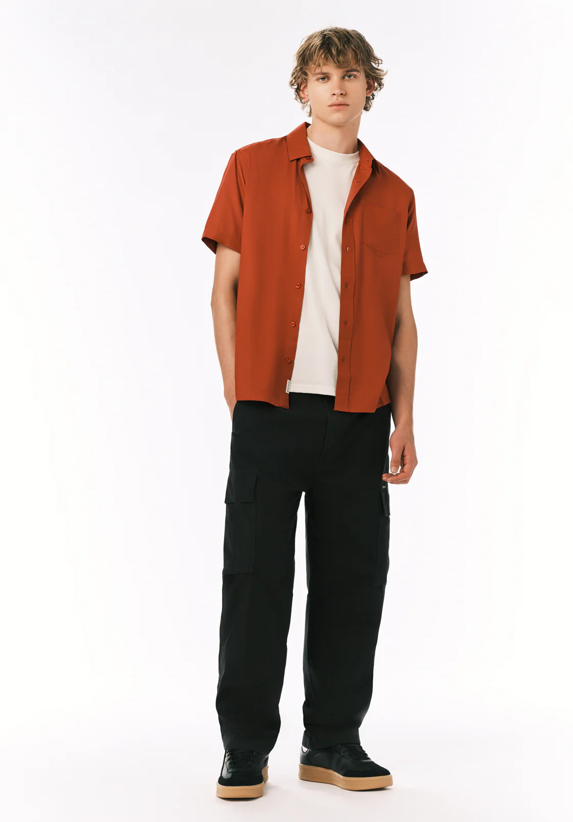 Sirilo Men's Short Sleeve Shirt, Baked Apple Red - BM24594 - Image 3