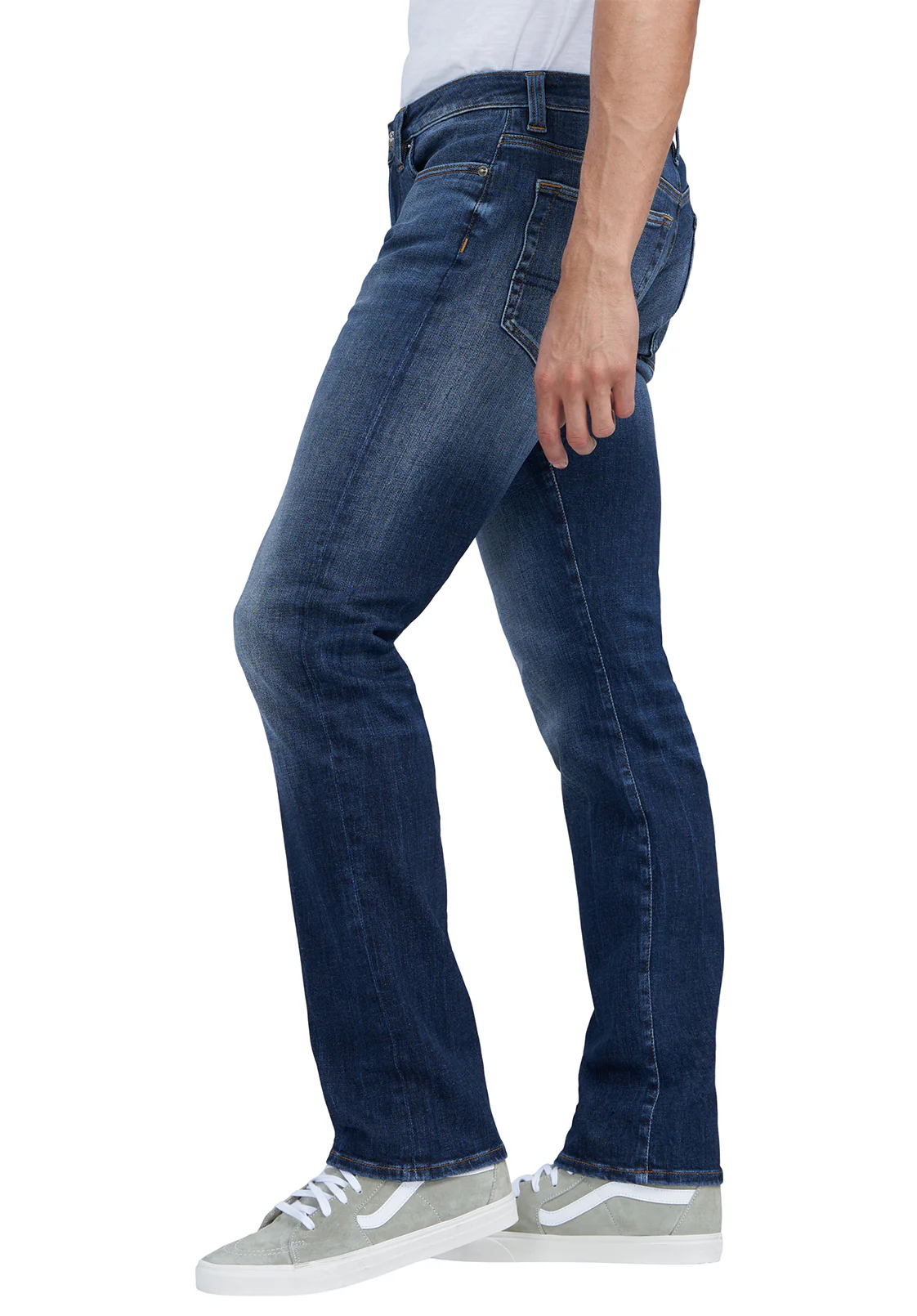Straight Six Men's Jeans in Veined and Crinkled Indigo - BM22828 - Image 3