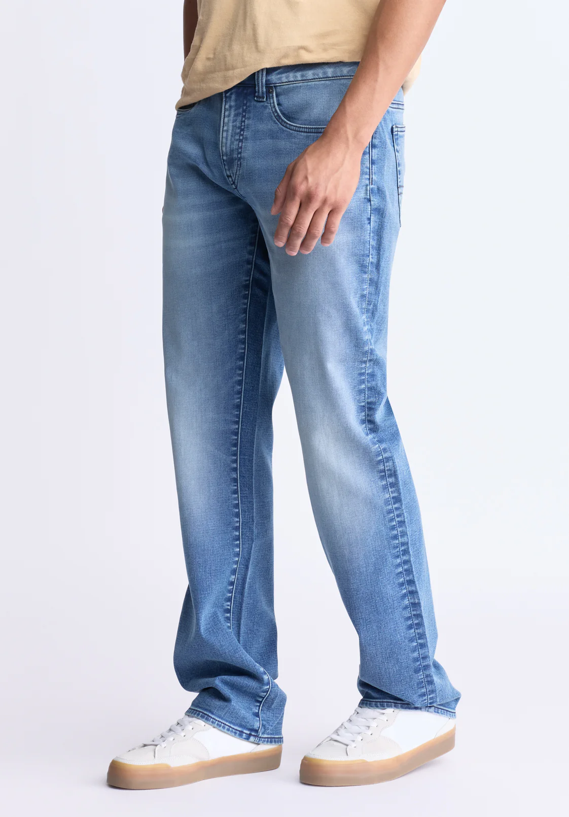 Straight Six Men's Freedom Flex Jeans, Crinkled blue - BM22996 - Image 3