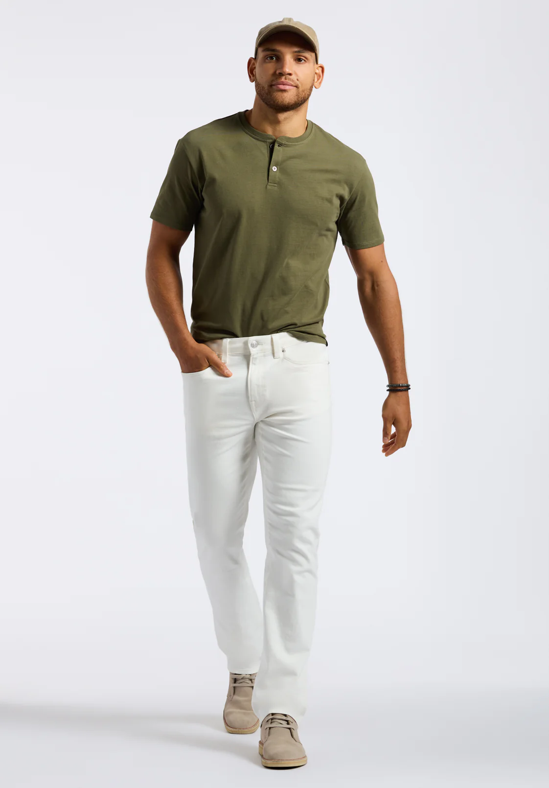 Straight Six Men's Jeans, White - BM26075 - Image 4
