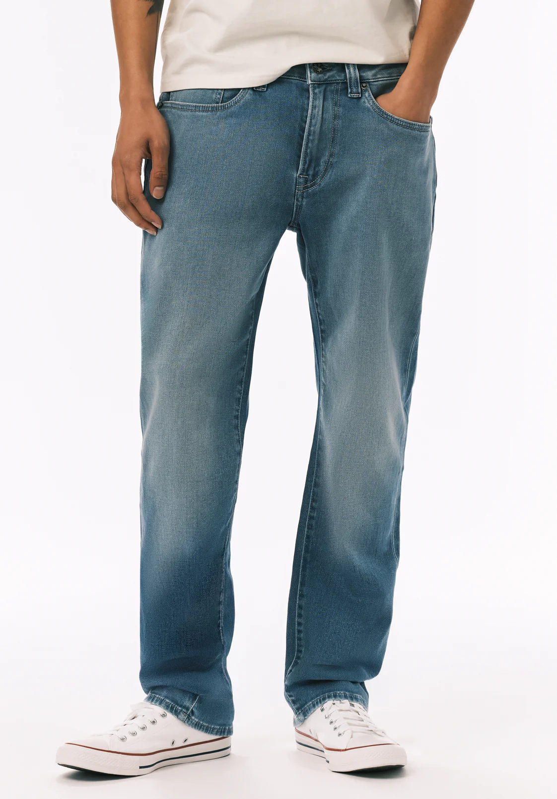 Straight Six Men's Freedom Flex Jeans, Sanded Wash - BM26171