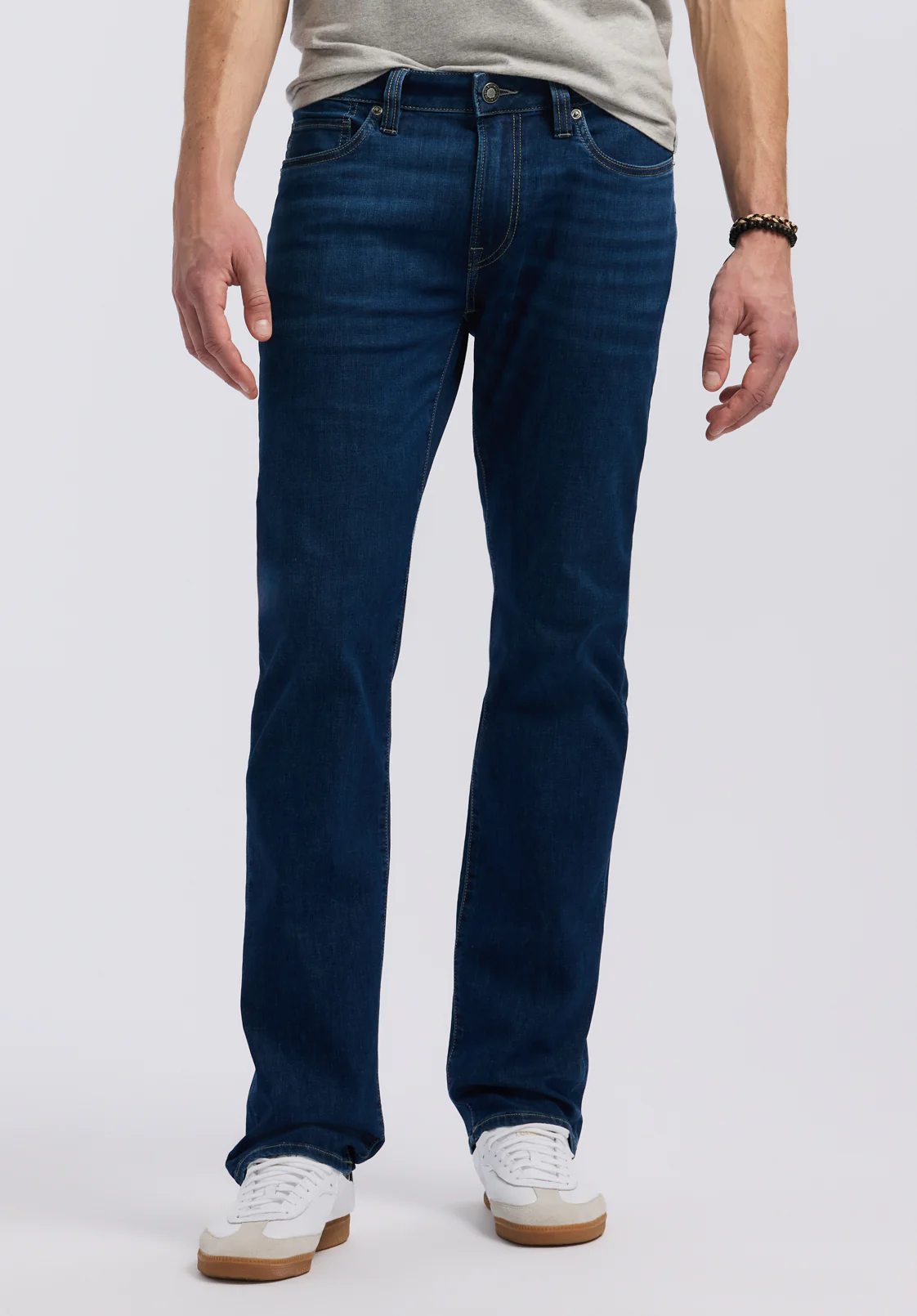 Straight Six Men's Jeans, Authentic Worked Indigo - BM26080