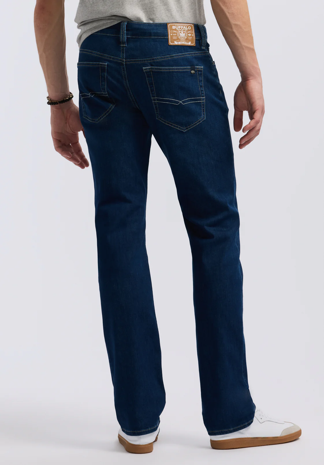 Straight Six Men's Jeans, Authentic Worked Indigo - BM26080 - Image 3
