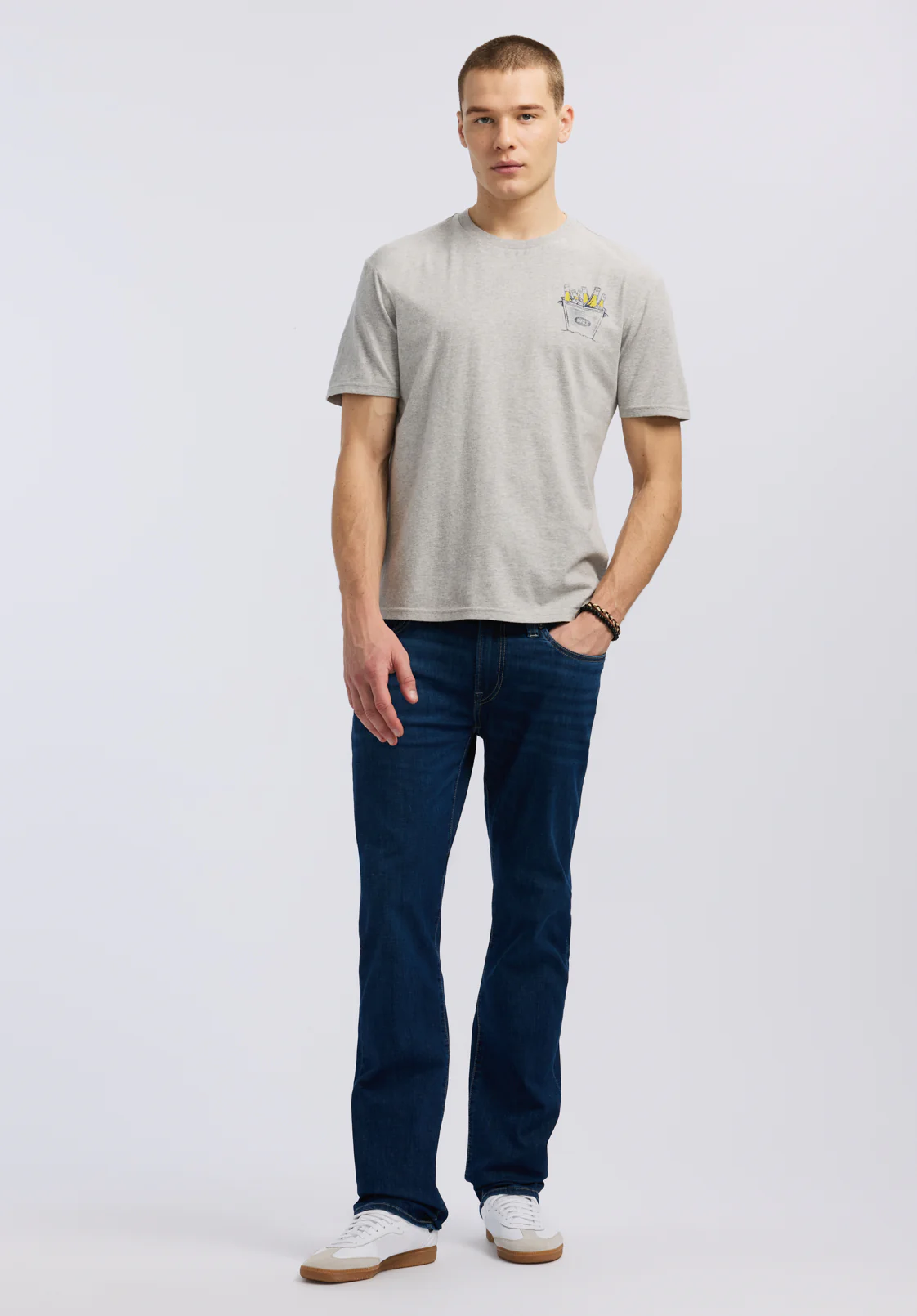 Straight Six Men's Jeans, Authentic Worked Indigo - BM26080 - Image 4