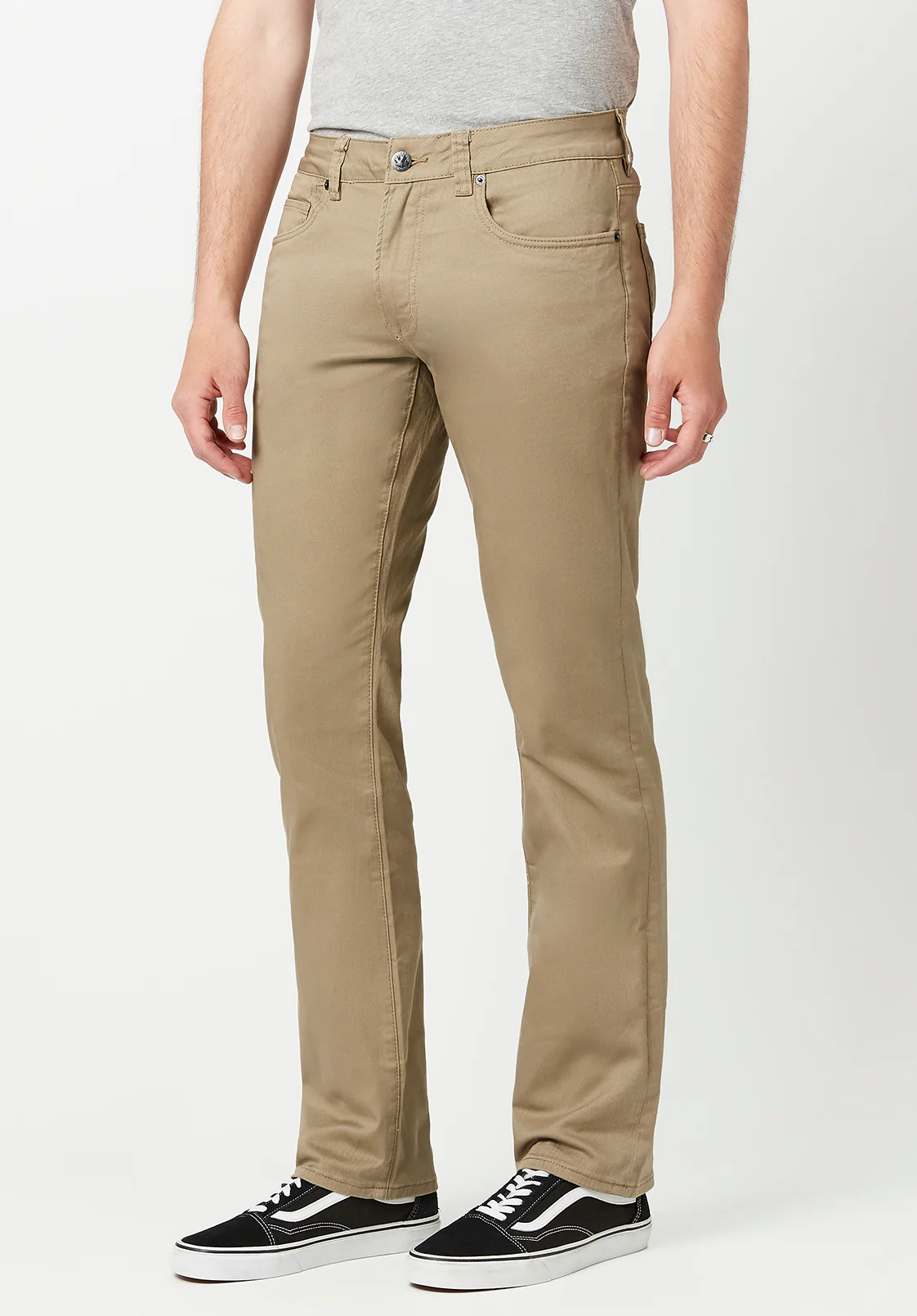 Straight Six Men's Twill Pants in Tan - BM16083 - Image 3