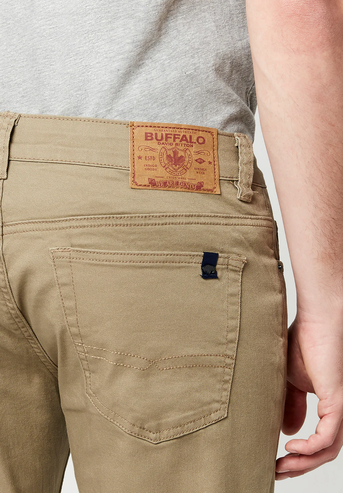 Straight Six Men's Twill Pants in Tan - BM16083 - Image 4