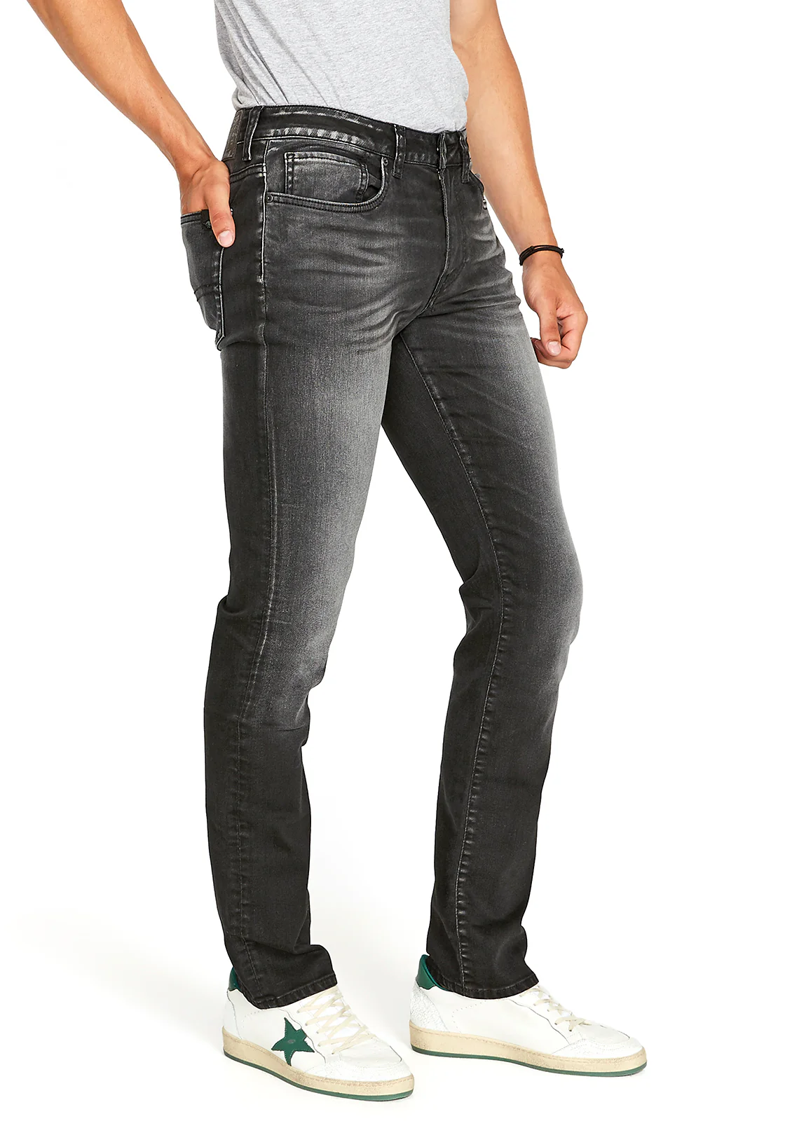 Slim Ash Men's Jeans in Dark and Sanded Black - BM22597 - Image 3