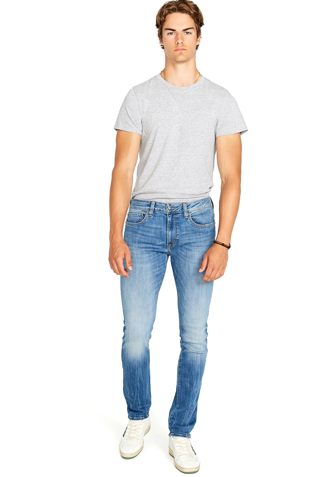 Slim Ash Men's Jean in Veined and Crinkled Blue - BM22611 - Image 4