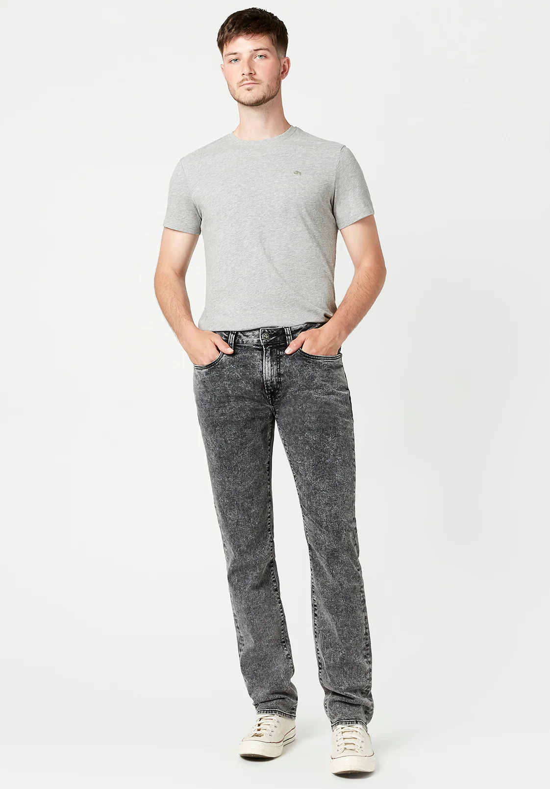 Slim Ash Men's Jeans in Dark Acid Wash - BM22757 - Image 4