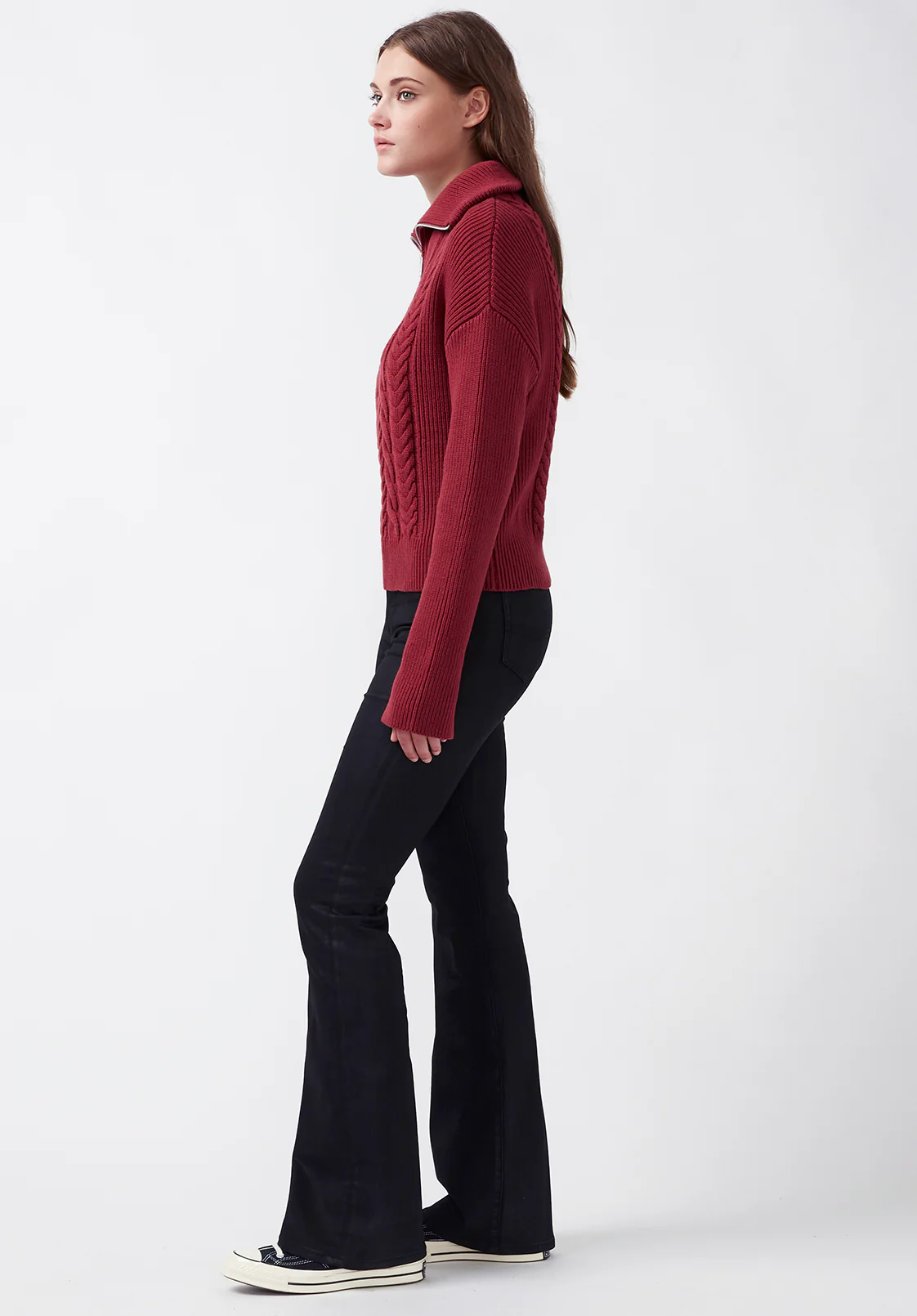 Sorella Women's Long Sleeve Sweater in Dark Red - SW0032F - Image 4