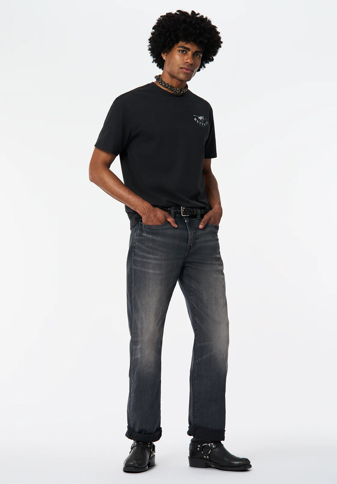 Talan Men's Graphic T-Shirt with Badlands Print, Black - BM24715 - Image 4