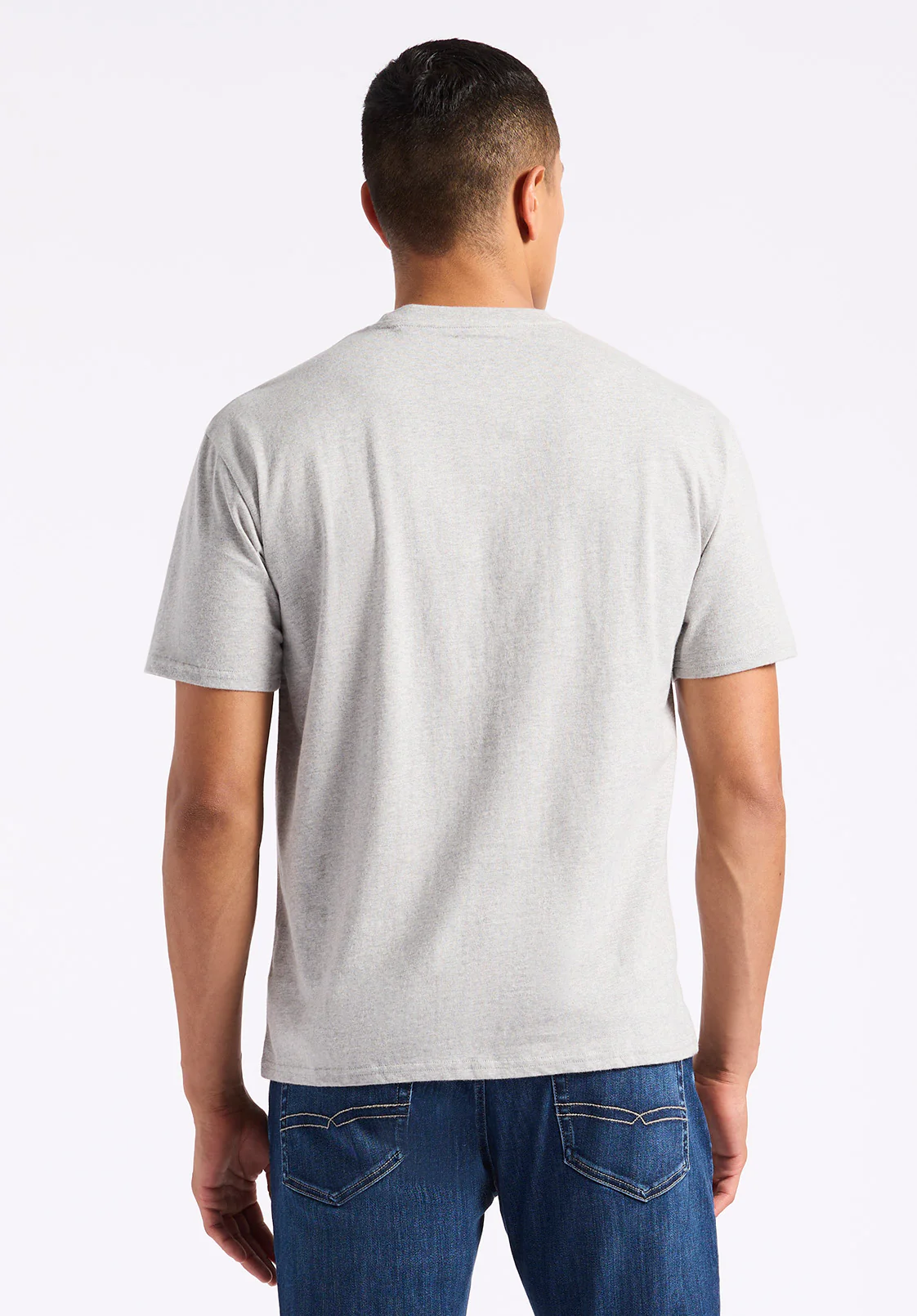 Teagle Men's Graphic T-Shirt with Eagle Print, Heather Grey - BM24647 - Image 3