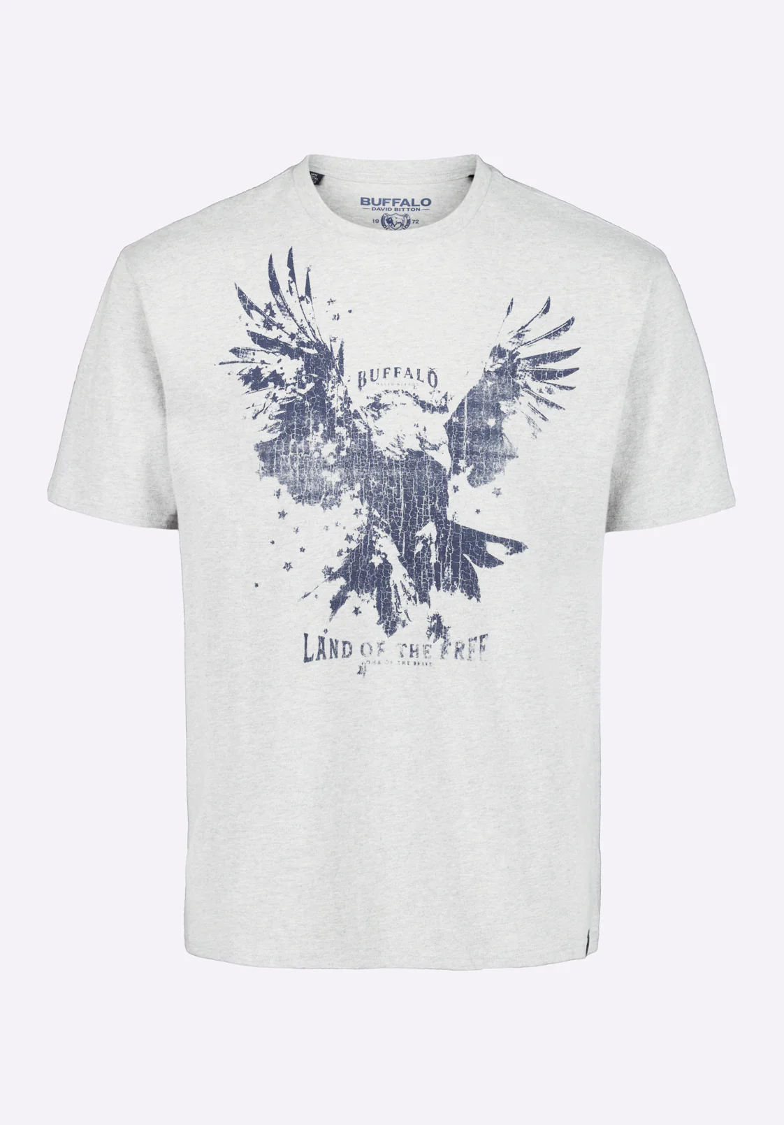 Teagle Men's Graphic T-Shirt with Eagle Print, Heather Grey - BM24647 - Image 6
