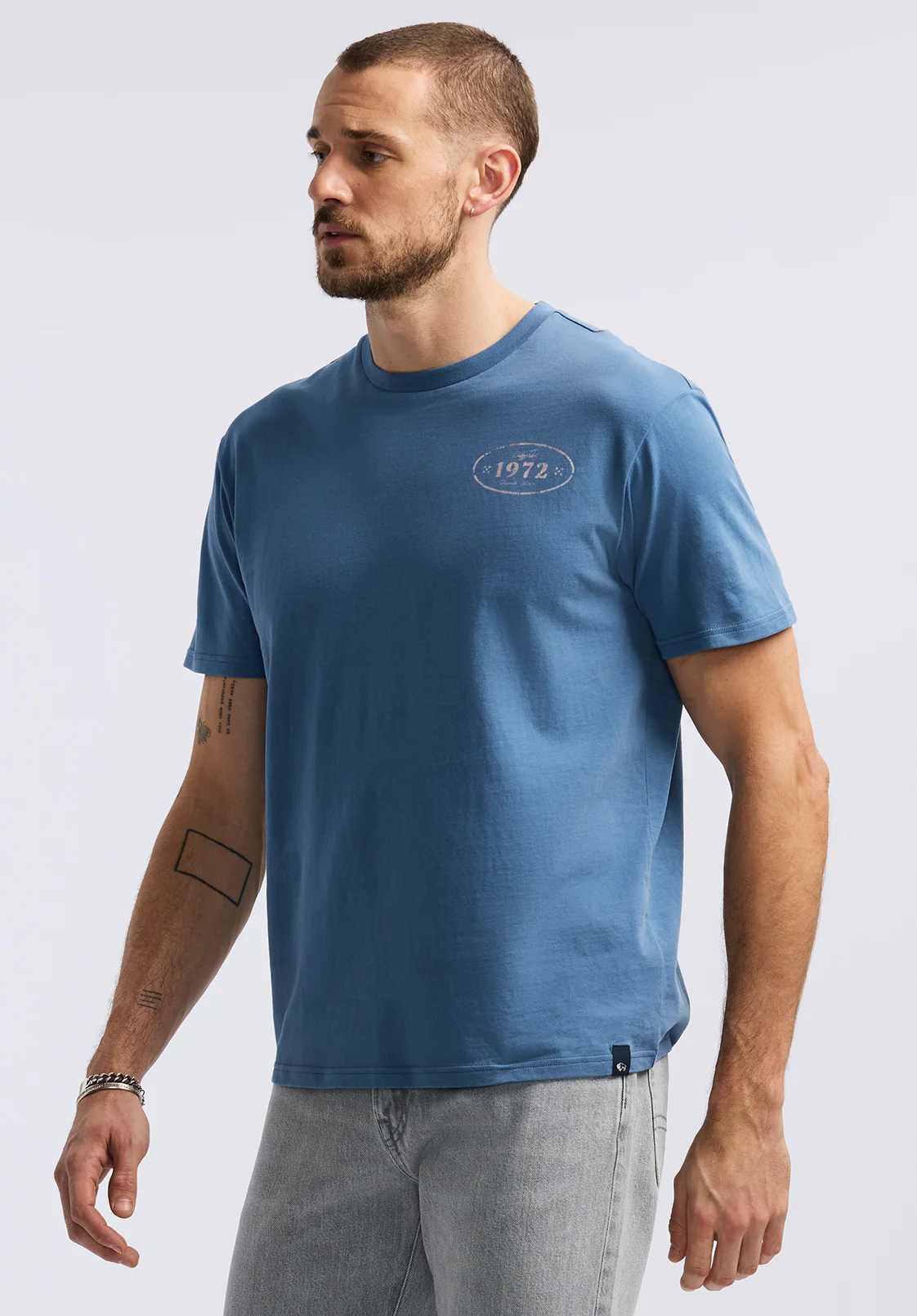 Tesert Men's Graphic T-Shirt with Desert Daze Print, Moonlight Blue - BM24655 - Image 2