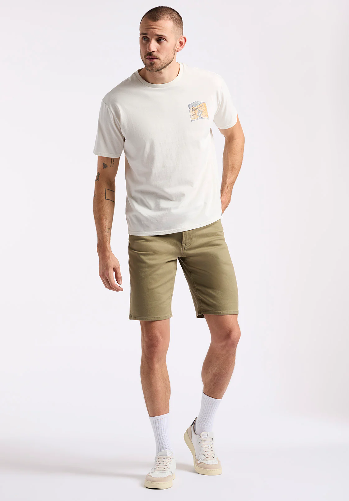 Tinglev Men's Graphic T-Shirt with Tequila Print, Milk - BM24636 - Image 4