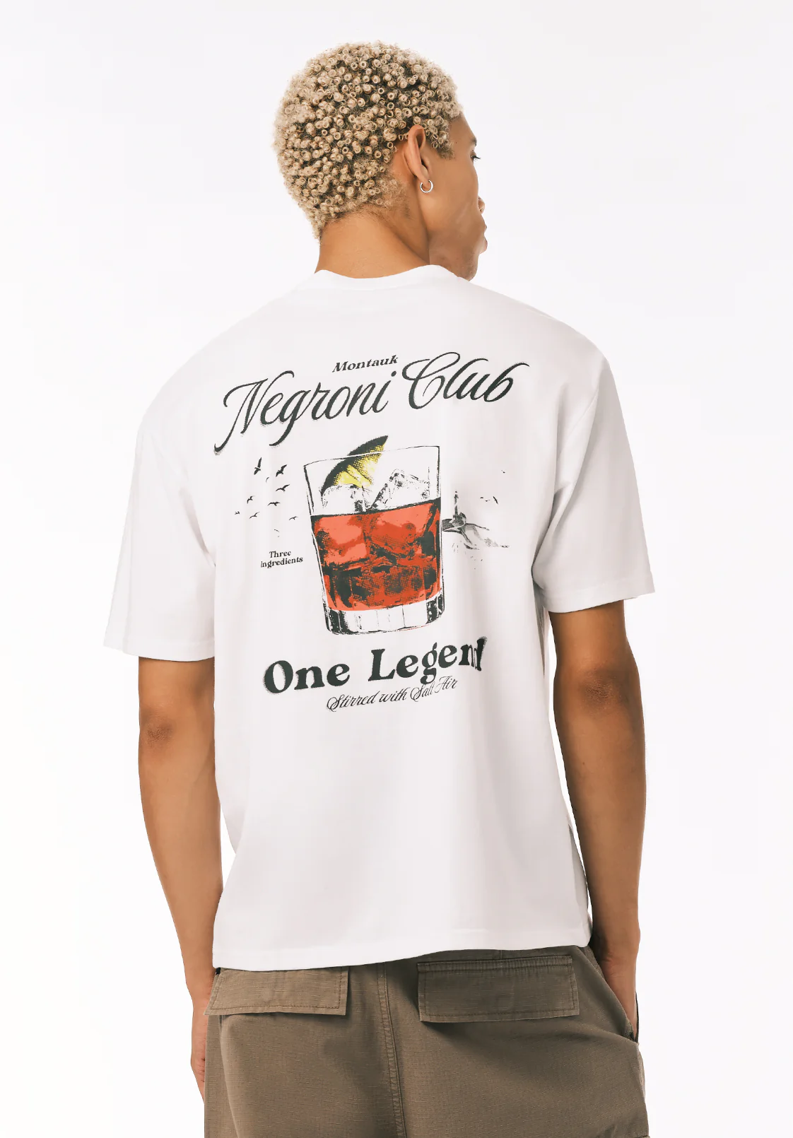 Tizak Men’s Negroni Club Graphic T-Shirt, White - BM24844 - Image 2