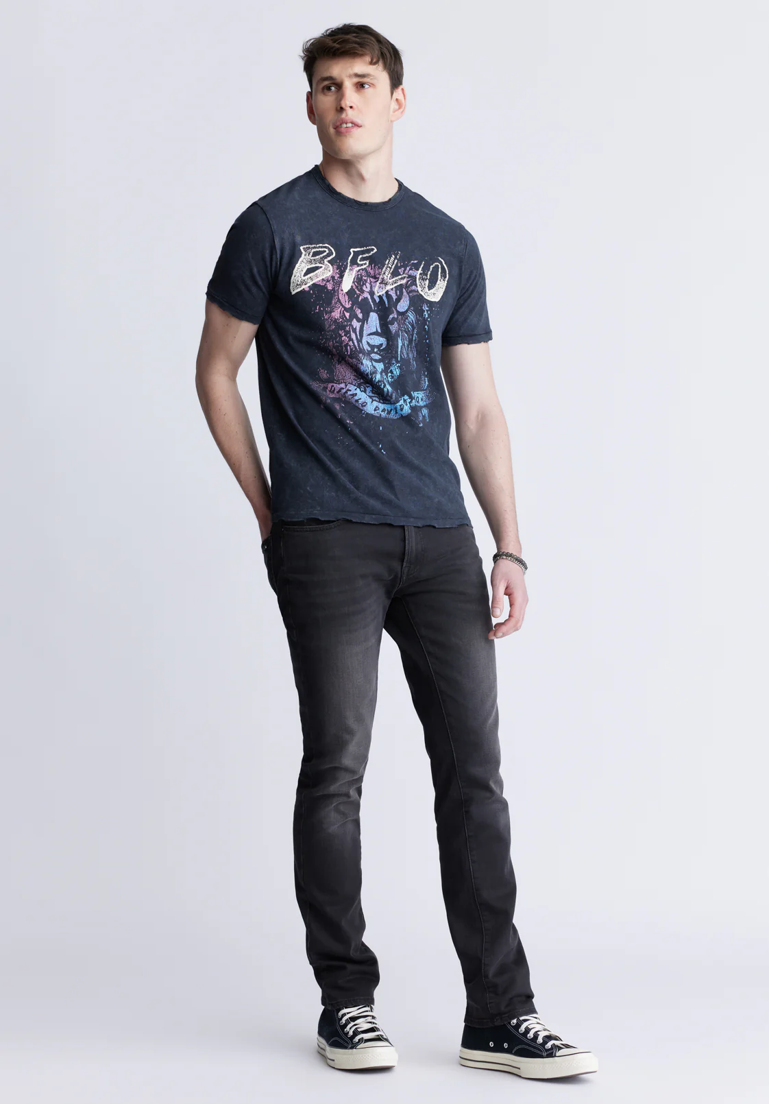 Tizoc Men's Short Sleeve Graphic T-shirt, Black - BM24410 - Image 5