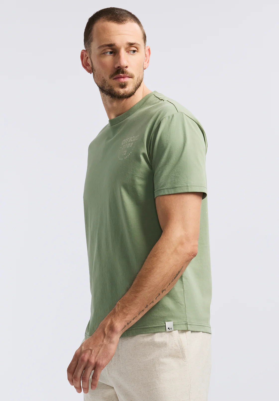 Toffroad Men's Graphic T-Shirt with Off Road Tour Print, Hedge Green - BM24657 - Image 2