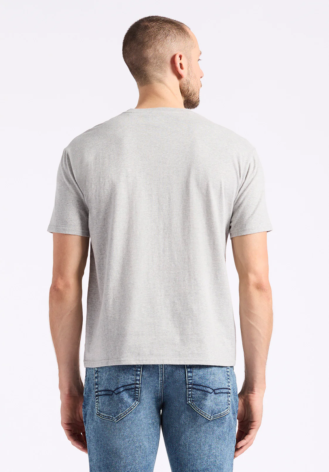 Trige Men's Graphic T-Shirt with Pickup Truck Print, Heather Grey - BM24631 - Image 3