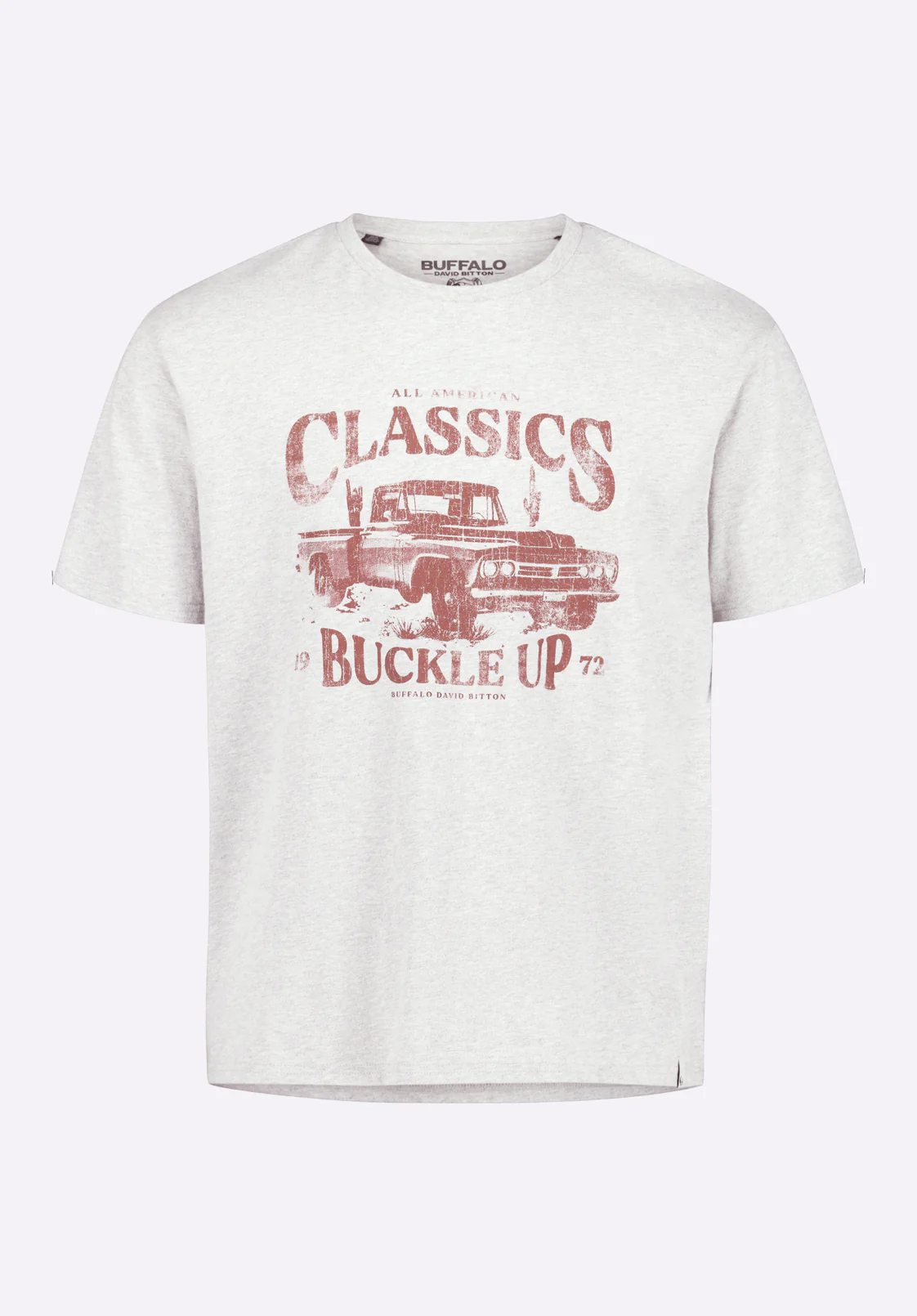 Trige Men's Graphic T-Shirt with Pickup Truck Print, Heather Grey - BM24631 - Image 5