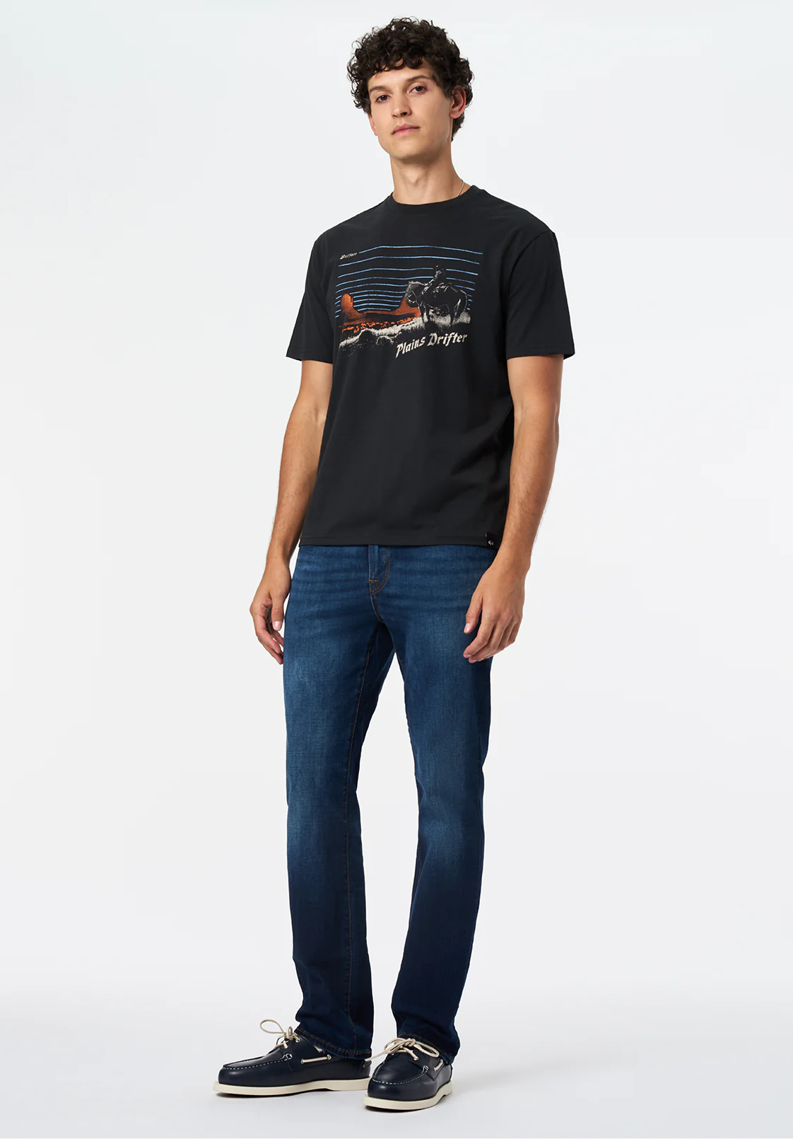 Trystan Men's Graphic T-Shirt with Plains Drifter Print, Black - BM24704 - Image 3