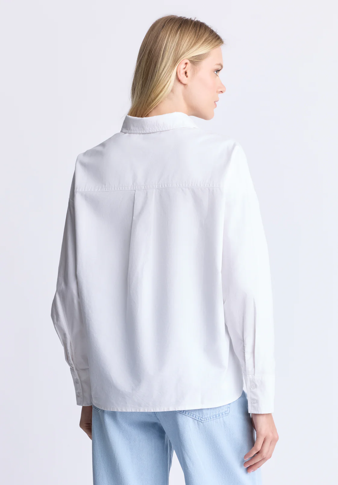 Twyla Women's Boxy Button-Up Shirt, White - WT0170H - Image 3