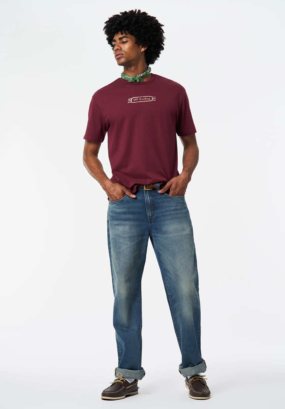 Tymon Men's Graphic T-Shirt with 4Wheels Print, Maroon Banner - BM24717 - Image 4