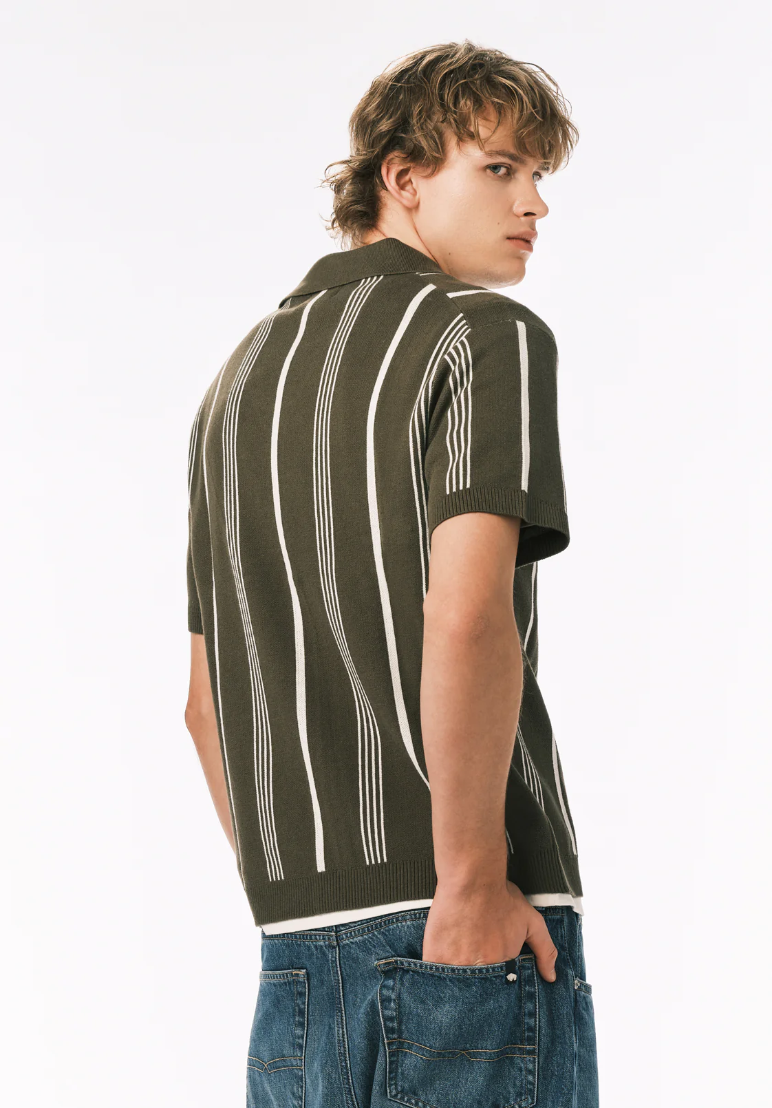 Waldir Men’s Short Sleeve Sweater Shirt, Fern - BM24787 - Image 2