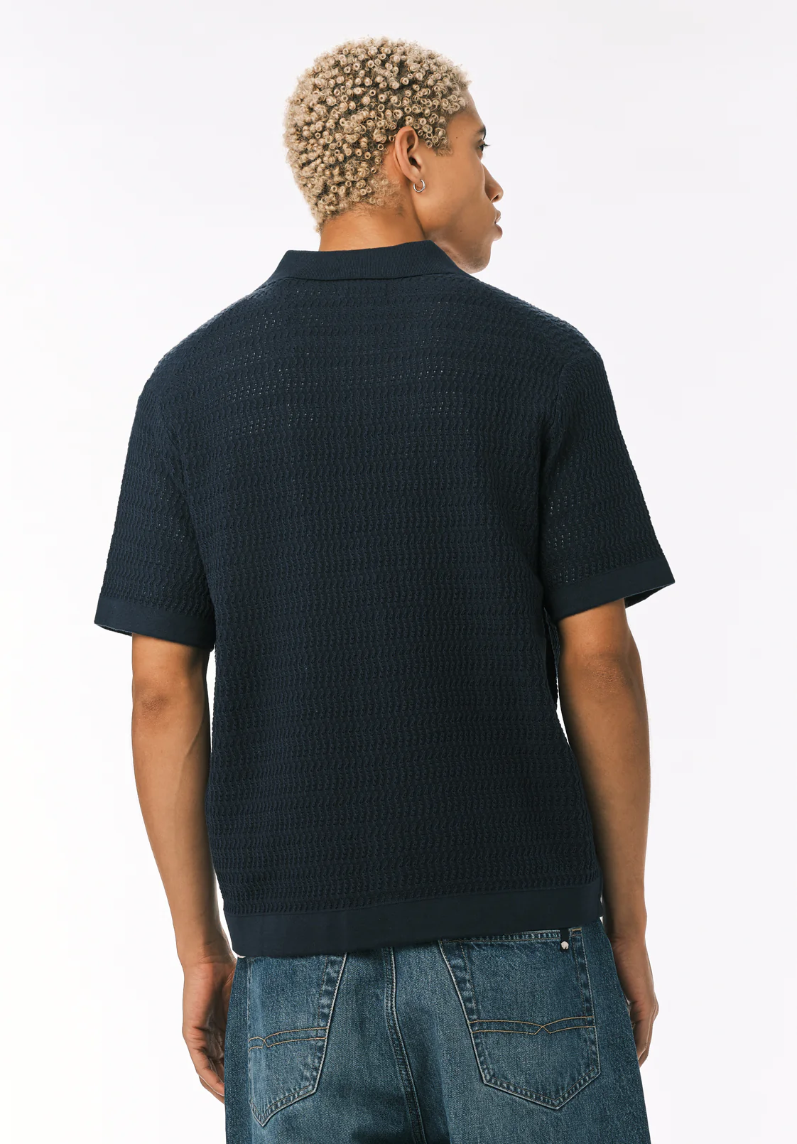 Waldir Men’s Short Sleeve Sweater Shirt, Whale - BM24795 - Image 5