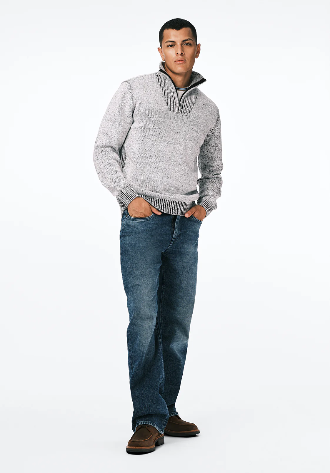 Wello Men's Quarter-Zip Ribbed Knit Sweater, Charlie - BM24738 - Image 4