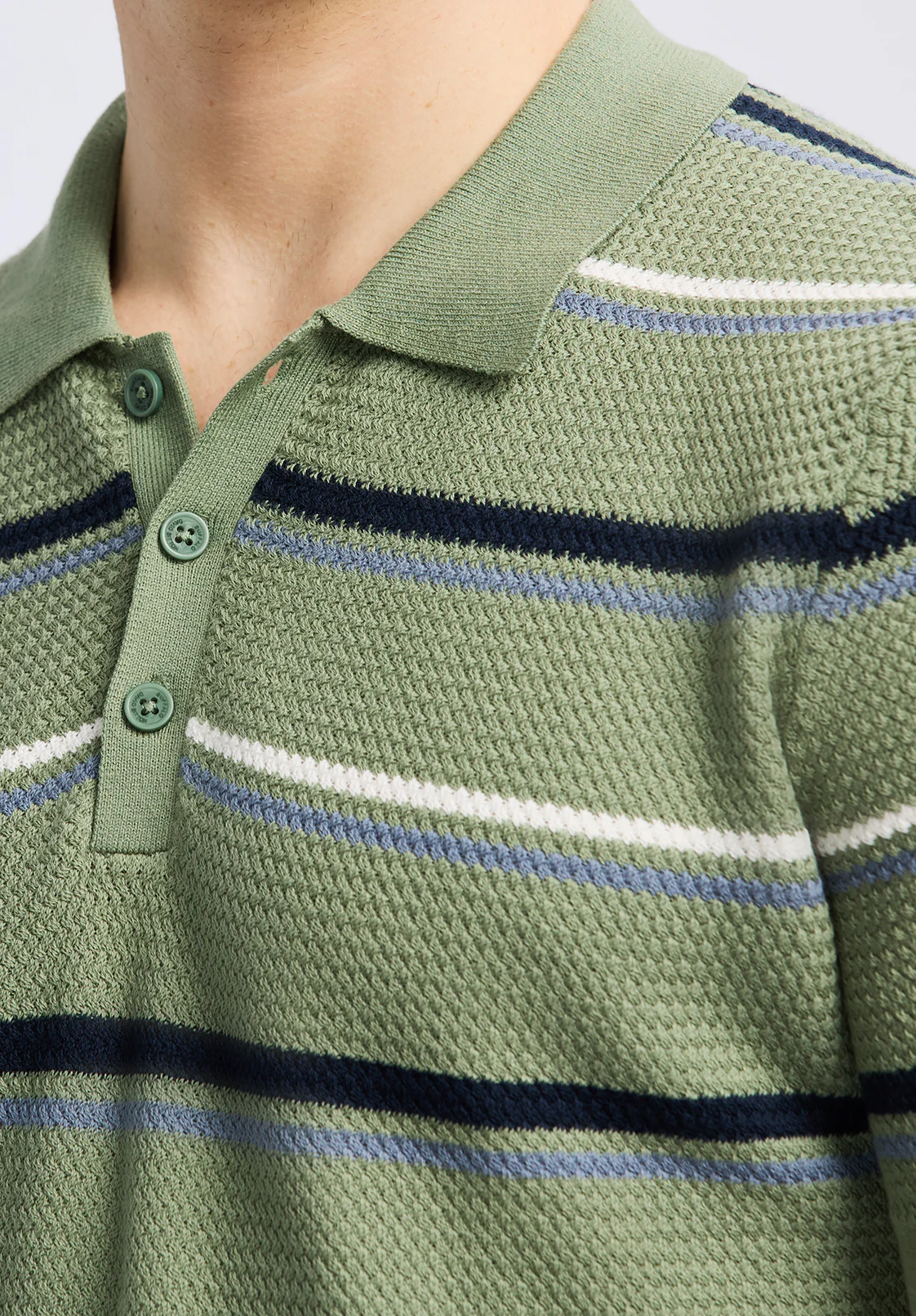 Winder Men's Short-Sleeve Striped Sweater Polo, Hedge Green - BM24622 - Image 5