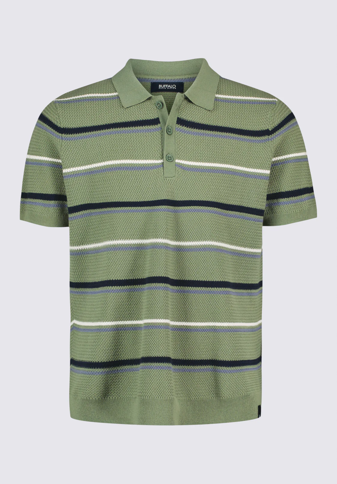 Winder Men's Short-Sleeve Striped Sweater Polo, Hedge Green - BM24622 - Image 6