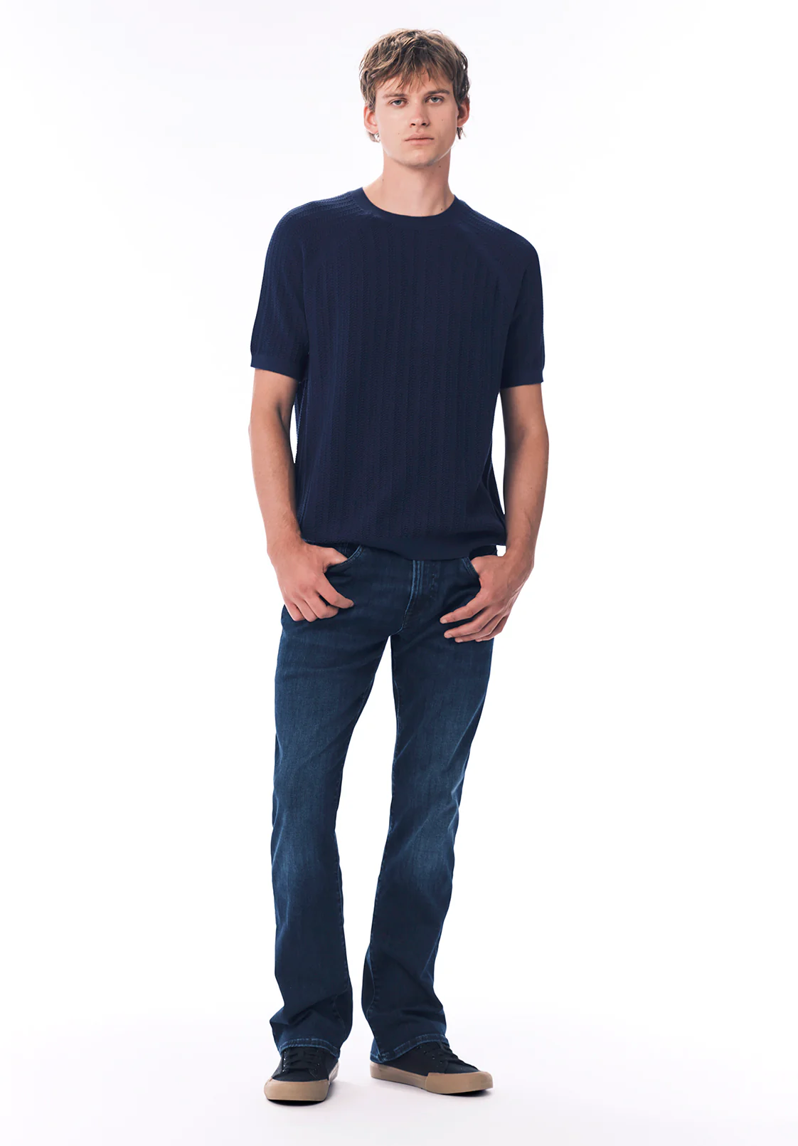Wipped Men's Textured Knit Short-Sleeve Sweater Tee, Whale - BM24868 - Image 3