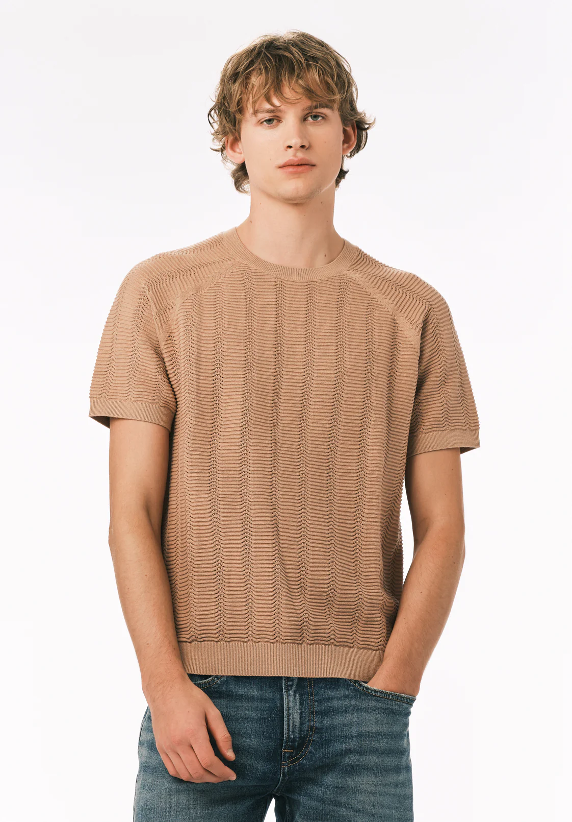 Wipped Men’s Short Sleeve Sweater T-Shirt, Roebuck - BM24874