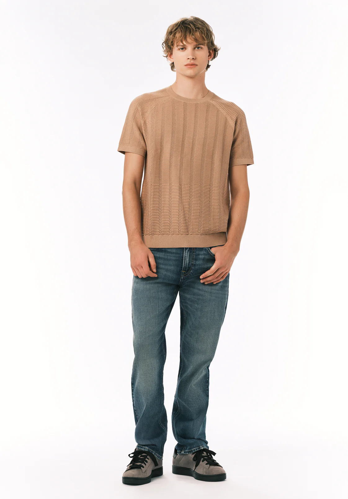 Wipped Men’s Short Sleeve Sweater T-Shirt, Roebuck - BM24874 - Image 3
