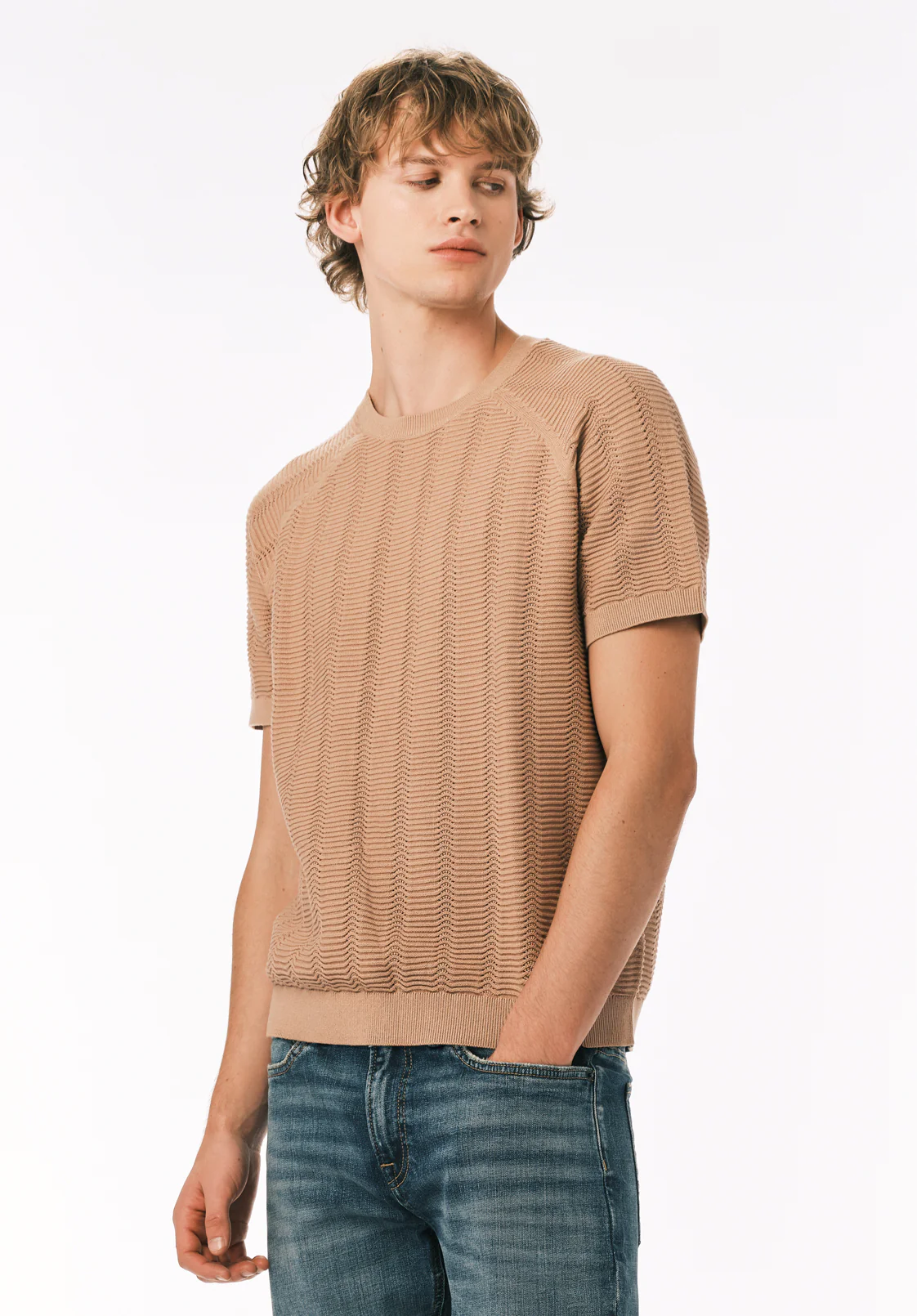 Wipped Men’s Short Sleeve Sweater T-Shirt, Roebuck - BM24874 - Image 4