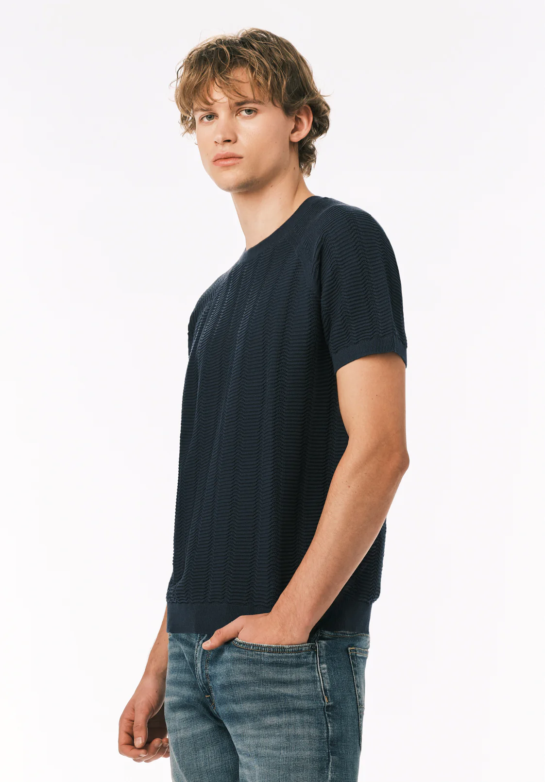 Wipped Men’s Short Sleeve Sweater T-Shirt, Whale - BM24874 - Image 4